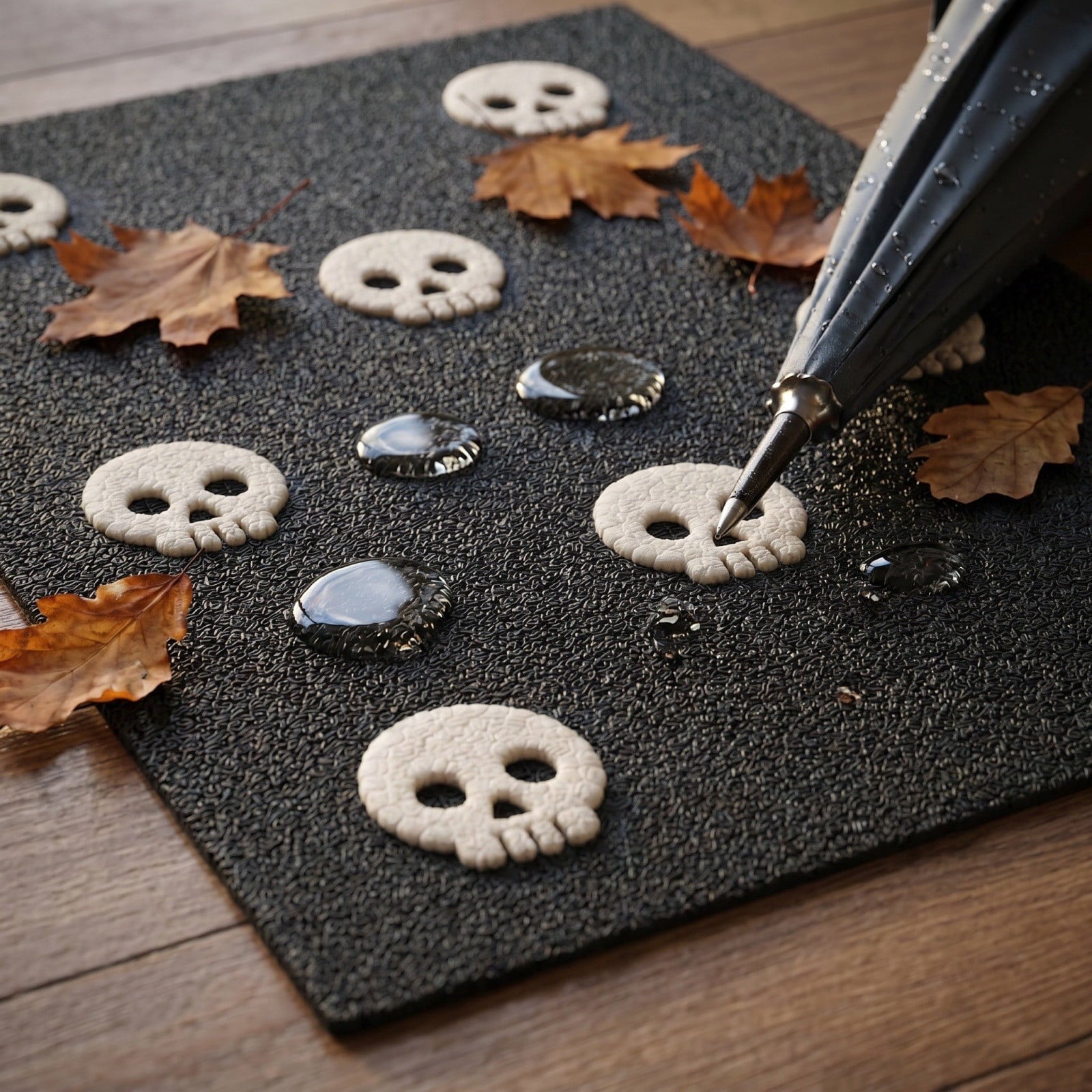 OutmaxHome Halloween Theme Cute Ghost Print Doormat, 15.8x23.6 Inch Non-Slip Absorbent Mat, Easy to Clean, for Front Door, Porch, Farmhouse