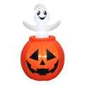 Animated Pop-Up Jack-o'-Lantern Ghost Airblown Yard Inflatable, Orange and White, 5', Halloween by Way To Celebrate