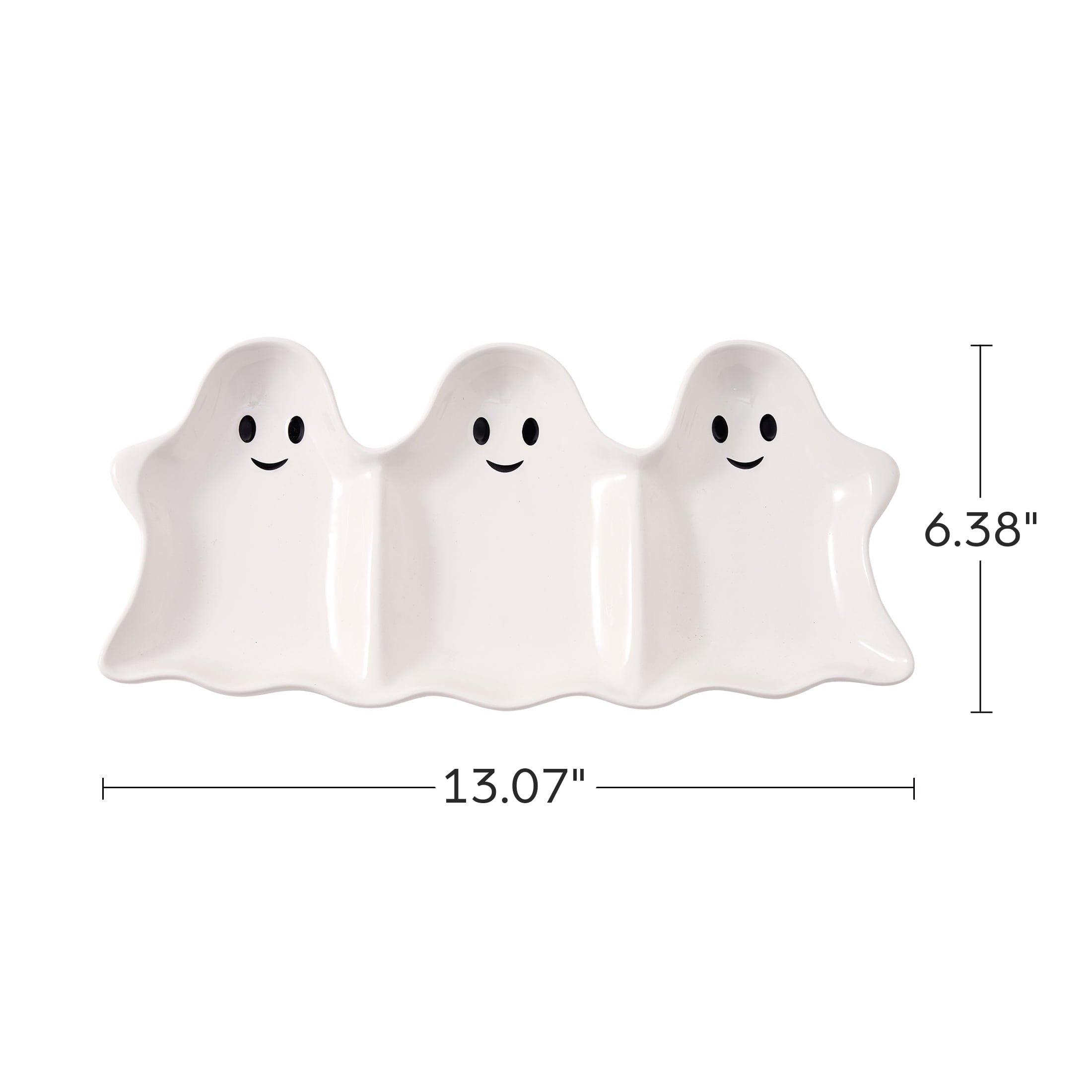 Way To Celebrate Halloween Three-Ghost Ceramic Serving Tray