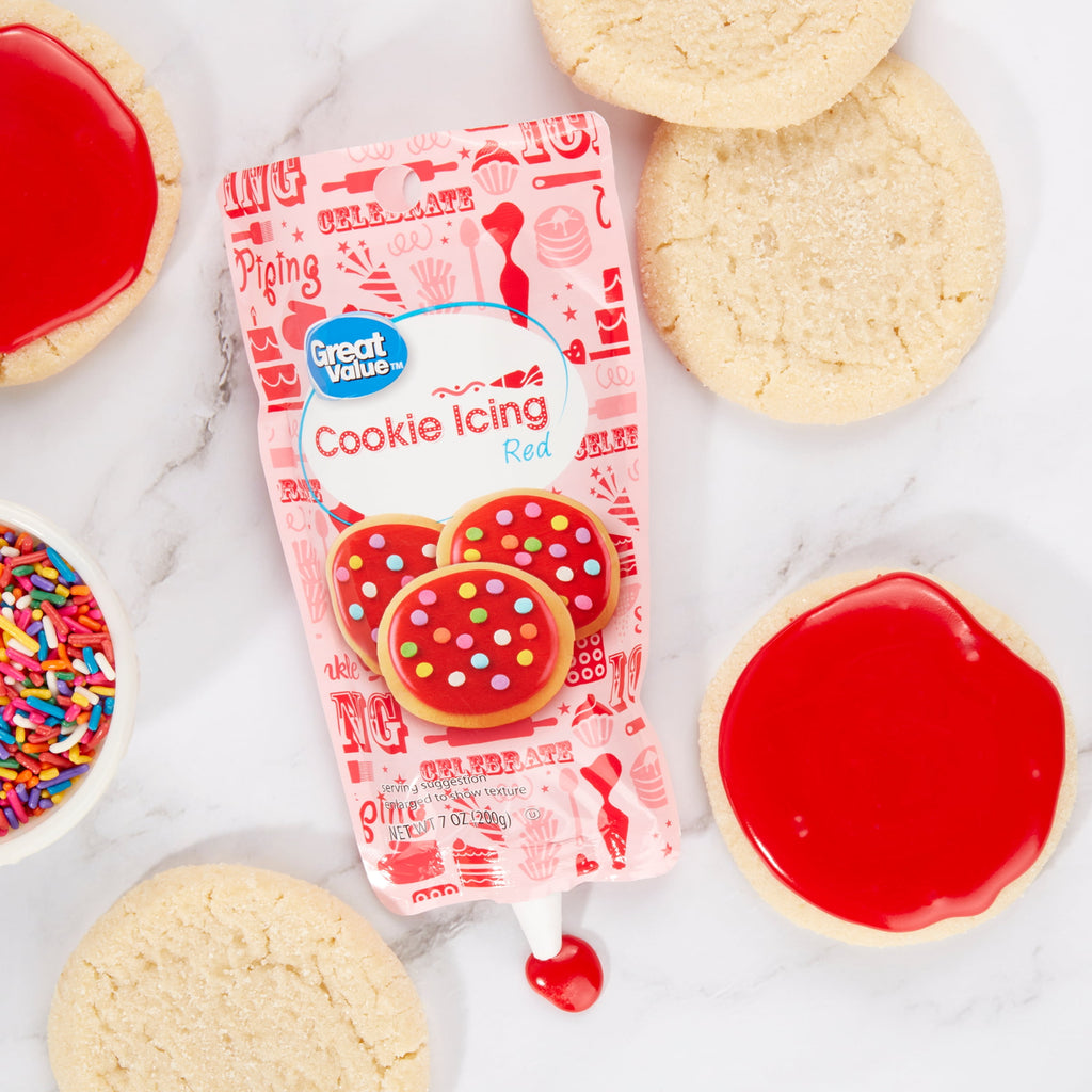 Great Value Cookie Icing, Red, 7 oz