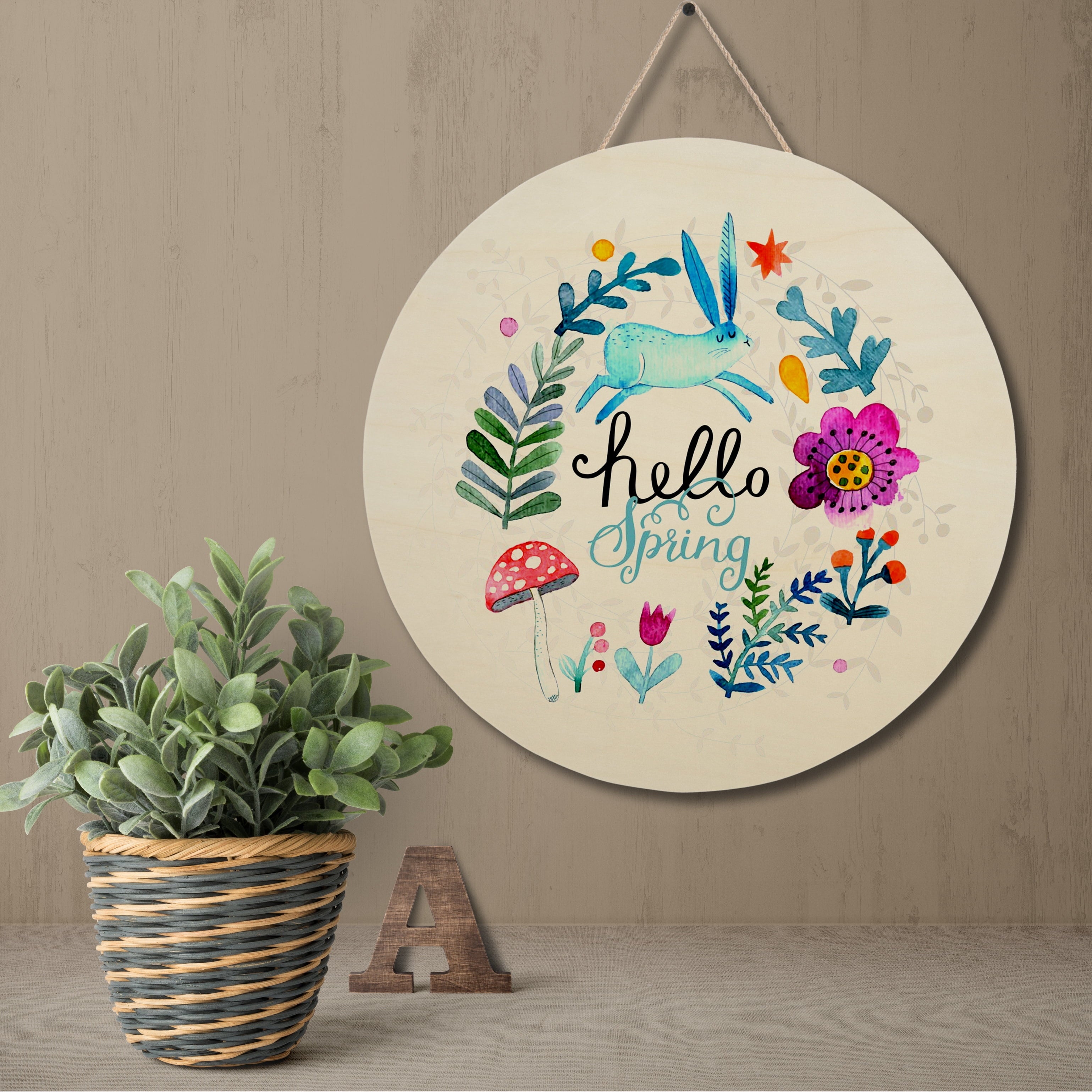 Hello Hobby Round Unfinished Wood Plaque, 17.9 in