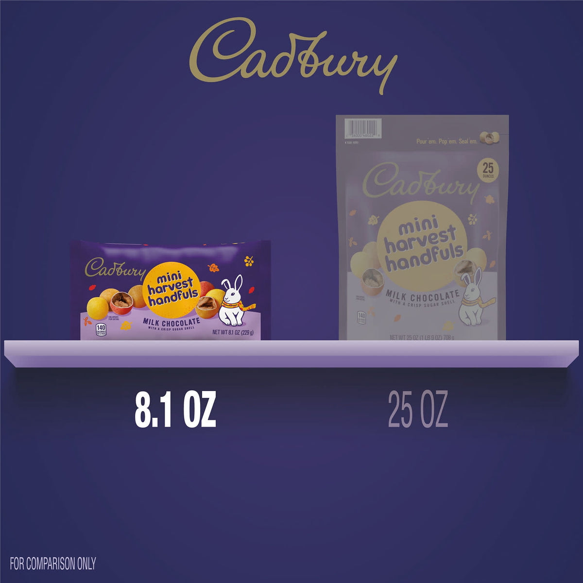 Cadbury Mini Harvest Handfuls Milk Chocolate, Fall Candy Bag, 8.1 oz