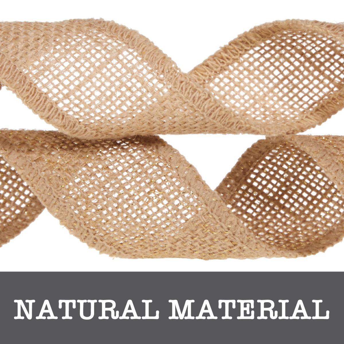 Love, Laugh, Craft Burlap Ribbon Set, 1.5"W x 3-Yds, Natural/White Stripe