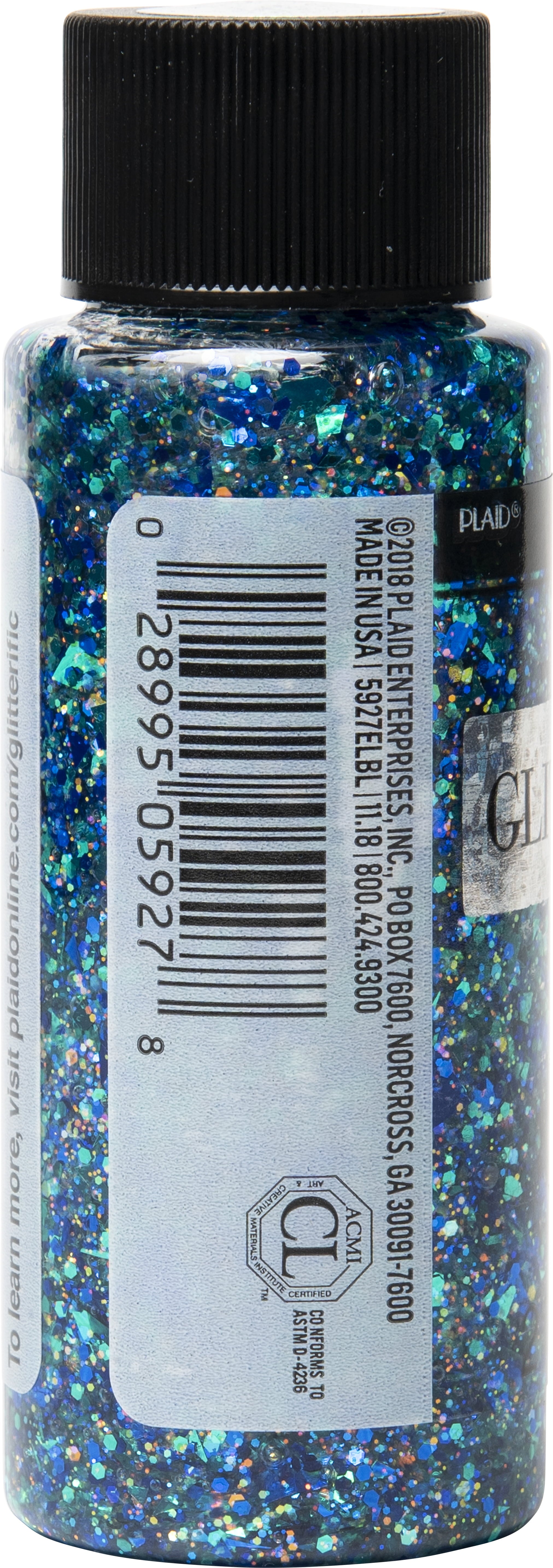 FolkArt Glitterific Acrylic Craft Paint, Glitter Finish, Hologram, 2 fl oz