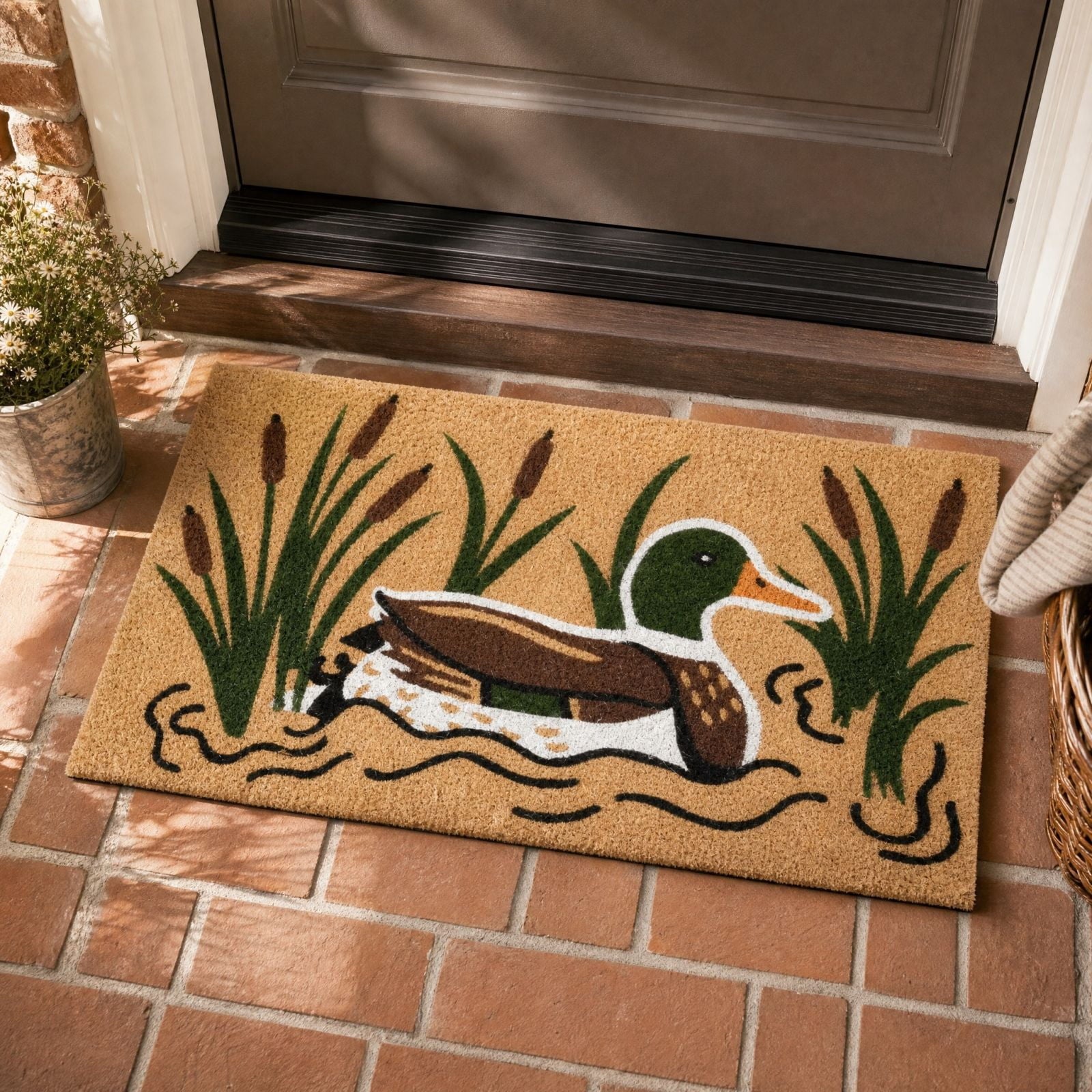 Clearance Halloween Multicolor Scallop Boo Outdoor Coir Doormat, 48" x 30" Large Halloween Bath Rug, Halloween Decoration Outdoor Indoor, Gift for Women Men