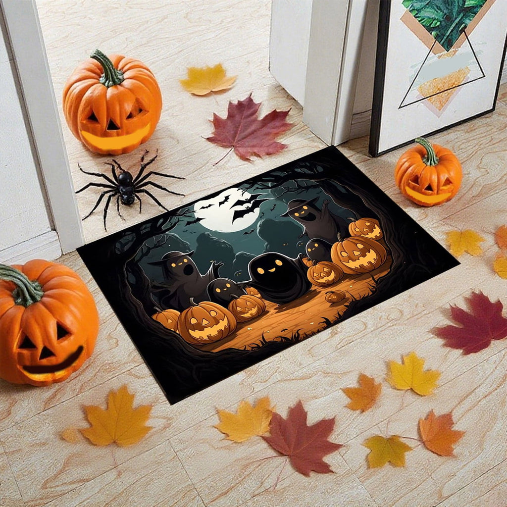 Vggrvlo Under5 Halloween Kitchen Rugs Mats for Floor Non Slip Extra Thick Chenille Door Mat Machine Washable Bath Mats Halloween Decorations