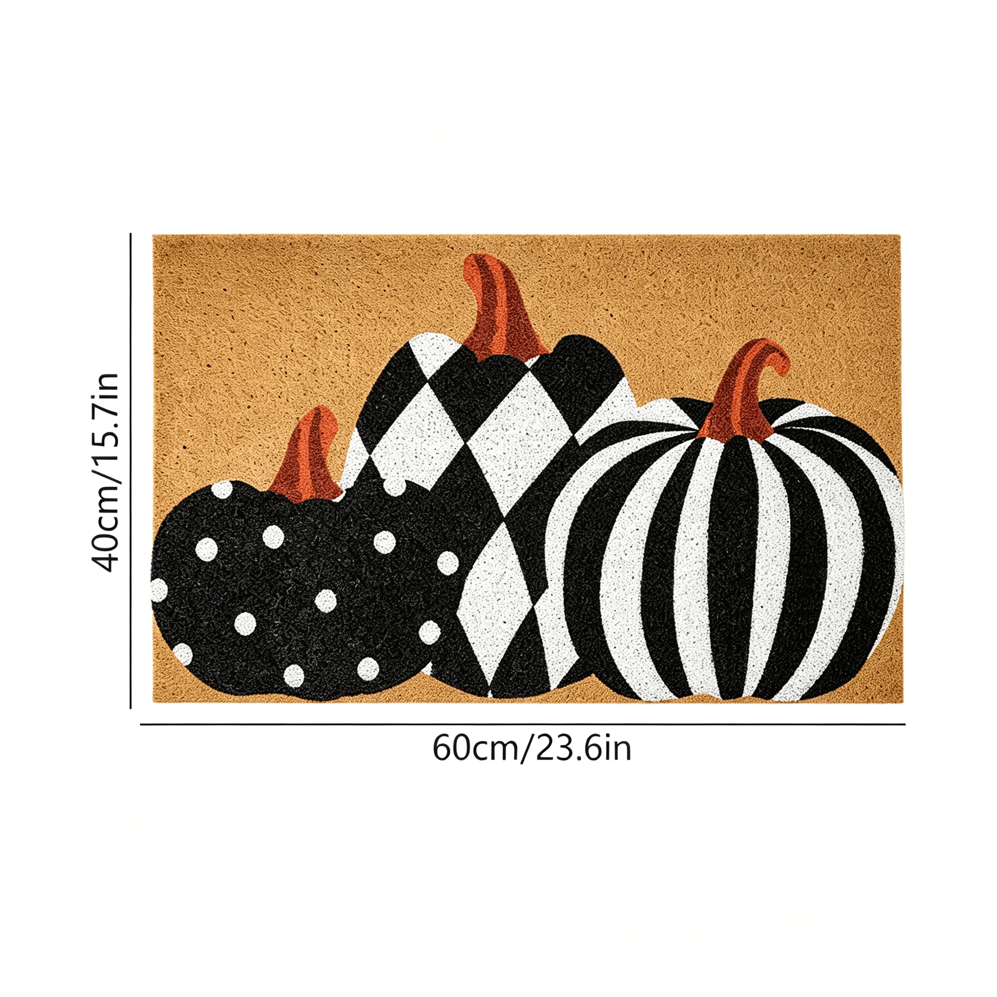Halloween Pumpkin Welcome Door Mat, Funny Durable Non Slip Decorative Rugs for Bathroom Bedroom Kitchen Front Door