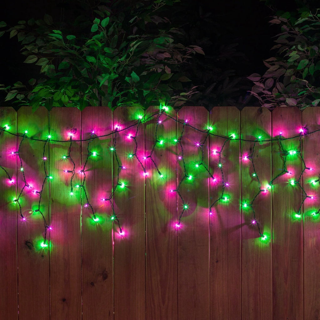 Kringle Traditions Halloween Purple Orange Outdoor Mini Icicle Light 150 Lights
