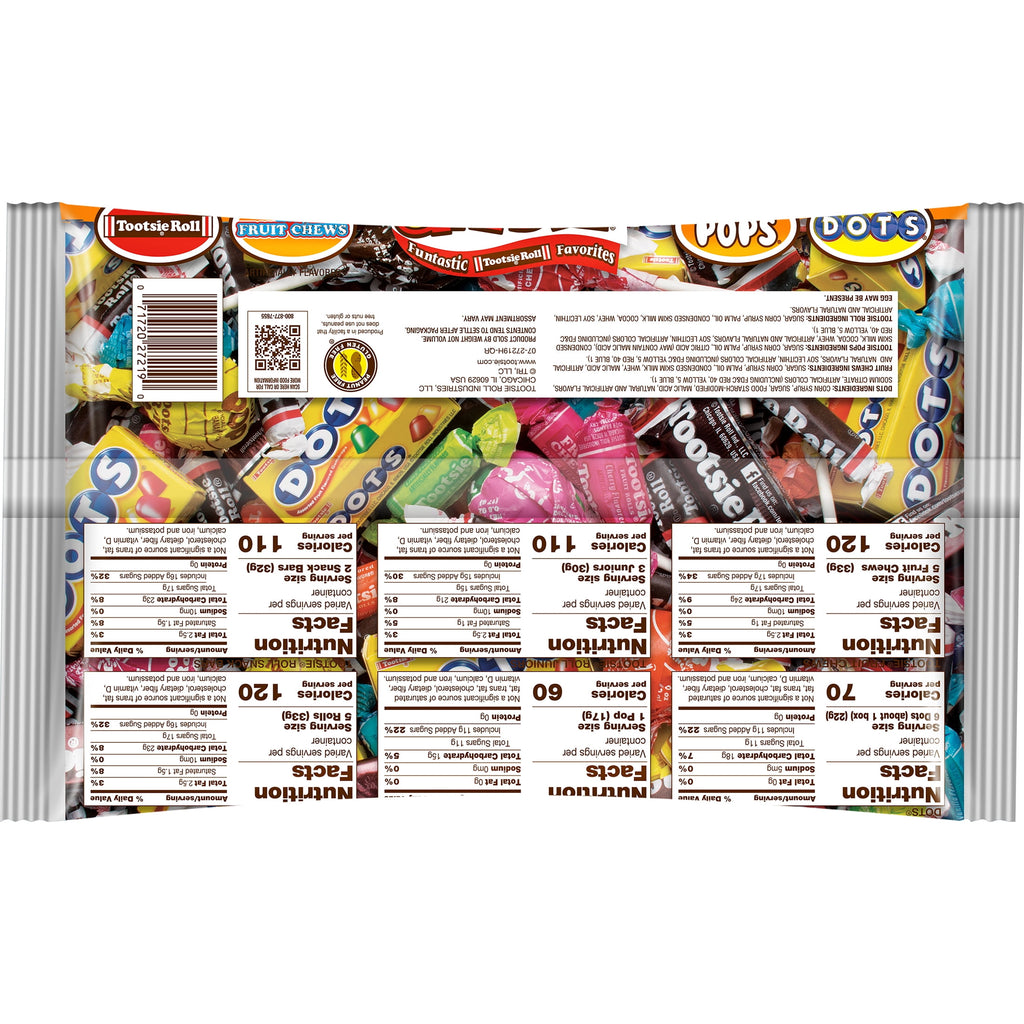Tootsie Child's Play, Assorted Halloween Candy, Individually Wrapped, Peanut Free, Gluten Free, 21.98 oz