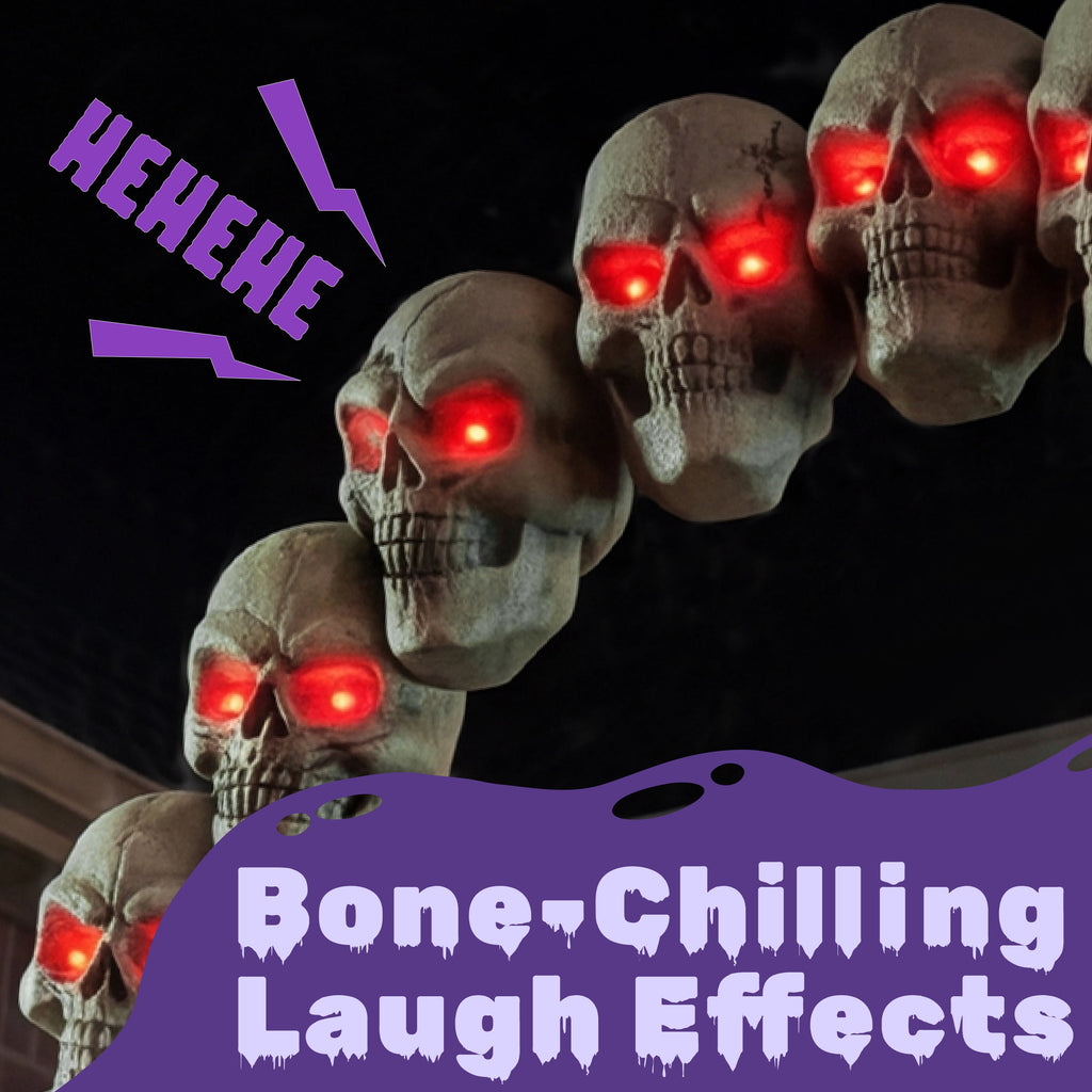 Joyfy 3.3x6.4FT Giant Halloween Groundbreaker Skeleton Decorations Outdoor, Light Up Animated Skeleton, IR Activated with Creepy Sound & Scary Motion, Scary Outdoor Indoor Halloween Decor for Graveya