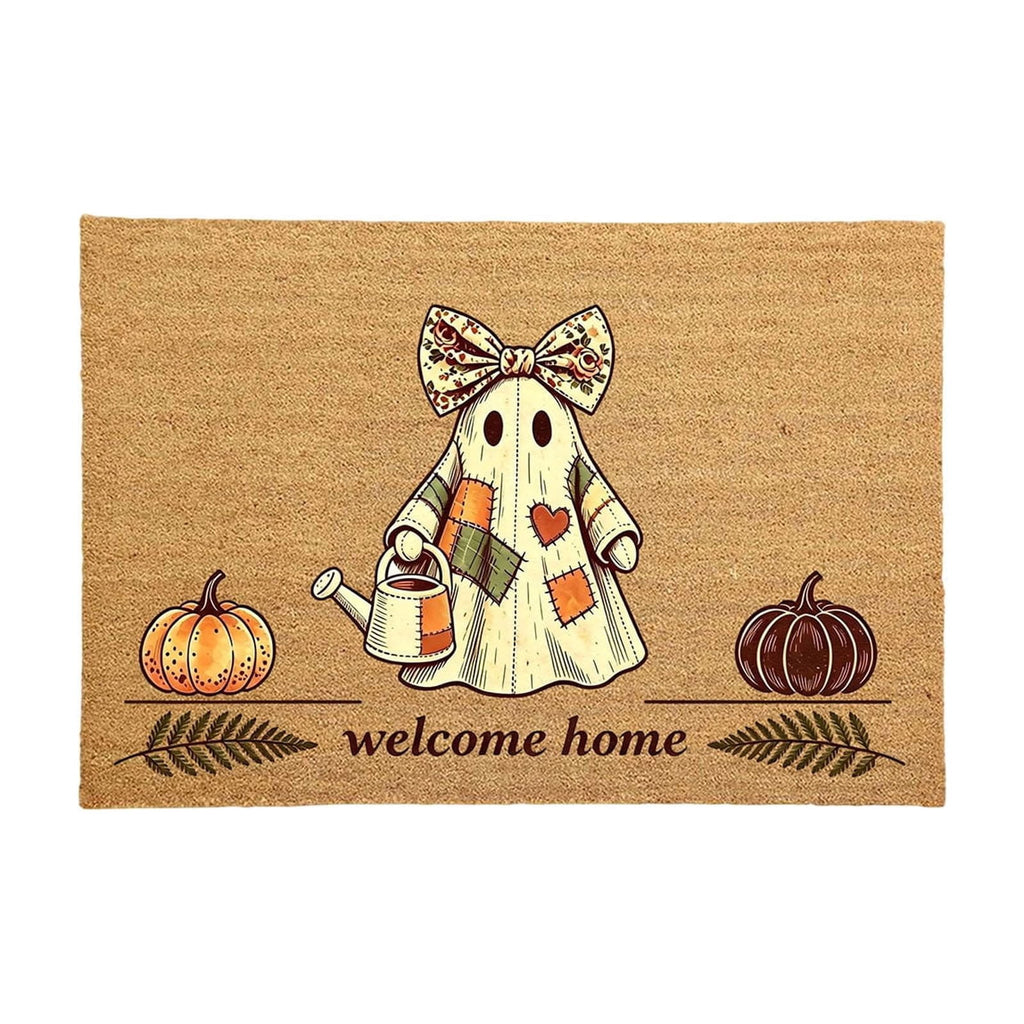 Fllostpr Halloween Pumpkin Doormat 24x16 Inch, Vintage Brown-o'-Lantern Rug Soft Non-Slip Washable Holiday Decorations for Front Door Entryway Kitchen