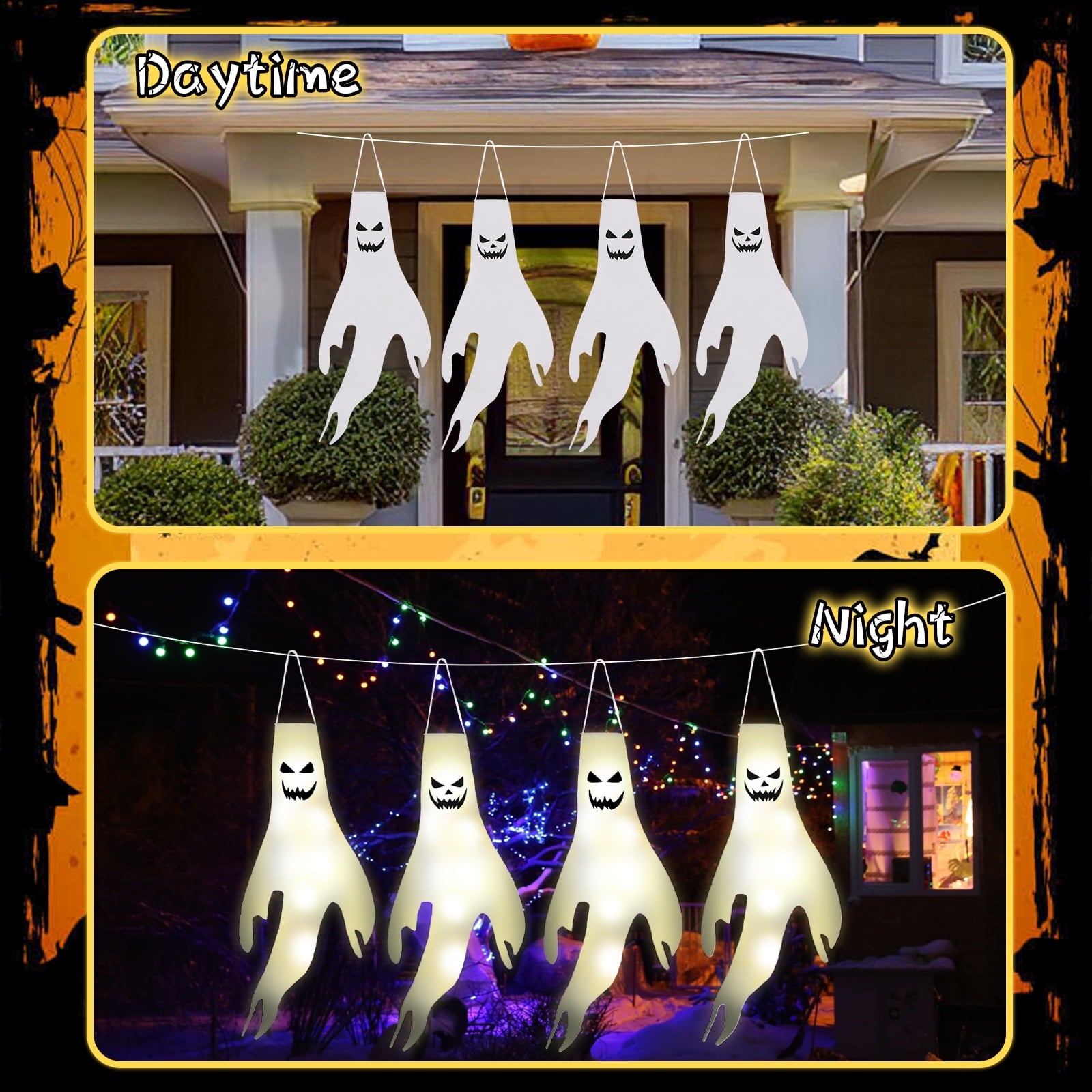 Halloween Decorations Spider Web Lights,4FT Diameter 70 LED with Black Spider, Waterproof Net Lights, Remote Control, 8 Modes Cobweb Halloween Decorations for House Garden Indoor Outdoor (Purple)