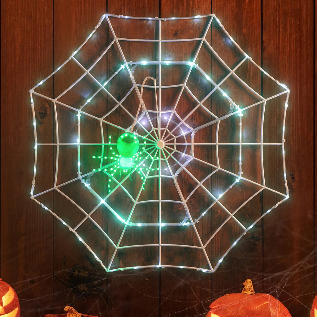 Mr. Halloween 4 ft. Outdoor Animated Spider Web - Purple Web