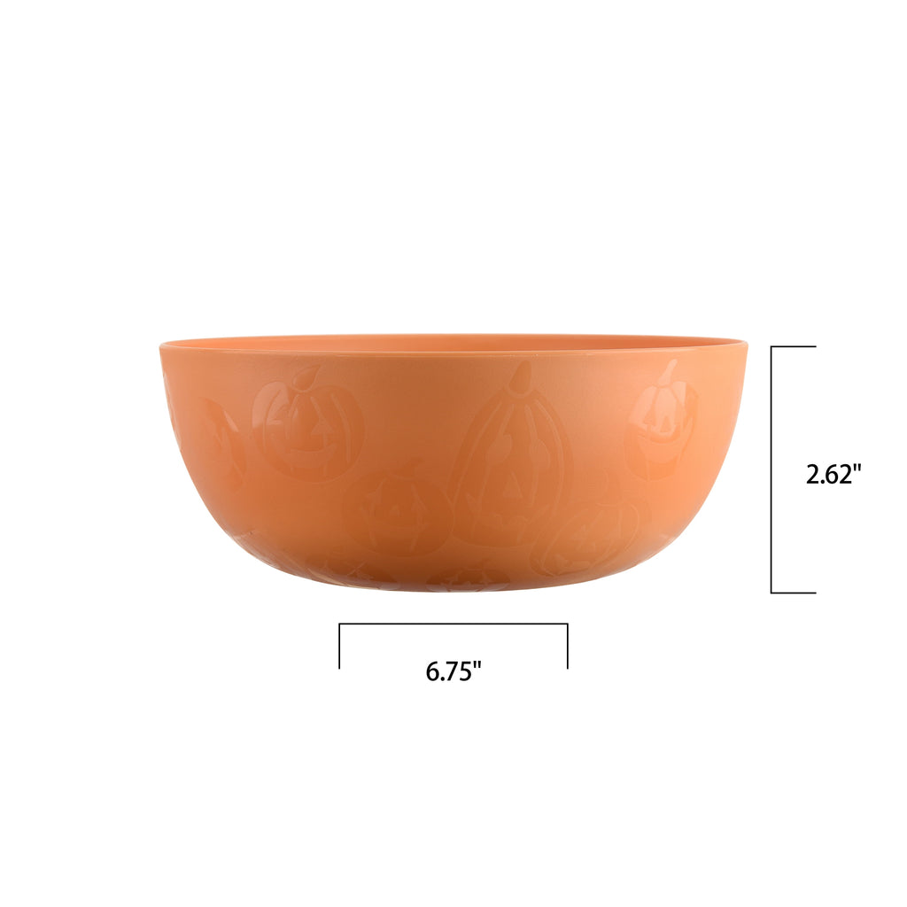 Mainstays 38 Ounce Round Plastic Etched Bats Bowl, Black