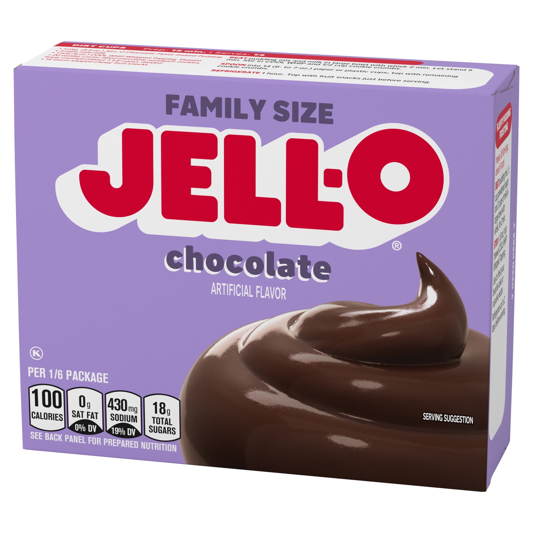 Jell-O Chocolate Artificially Flavored Instant Pudding & Pie Filling Mix, Family Size, 5.9 oz. Box