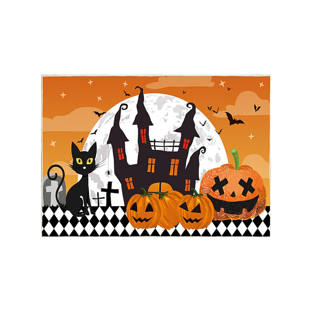 Stijggn Halloween Kitchen Mats for Floor Halloween Rugs Halloween Thanksgiving Decorations Doormat, Welcome Mats for Front Door,Spooky Outdoor Mats for Home Decor Holiday Decorative