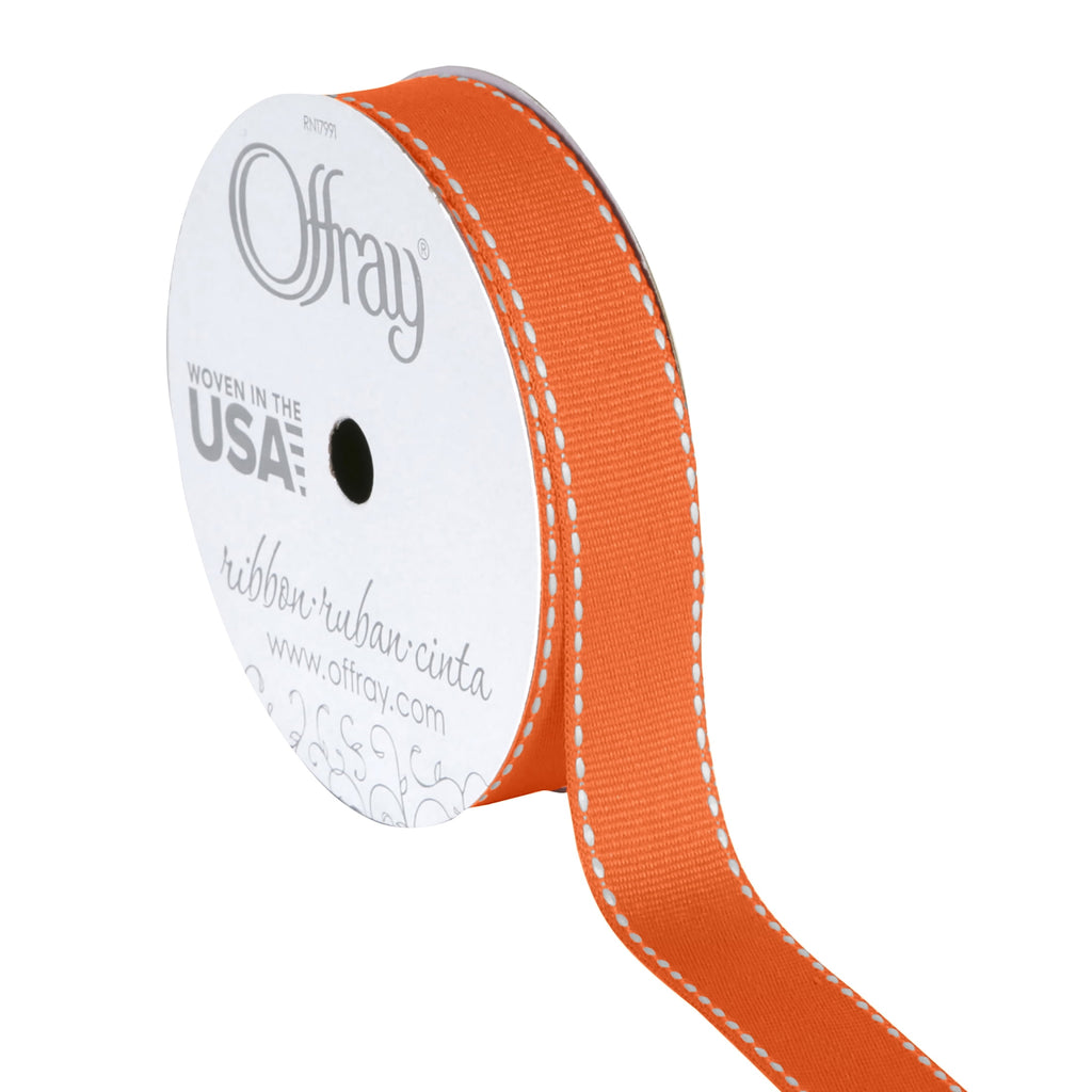 (3 pack) Offray Ribbon, Torrid Orange 5/8 inch Grosgrain Polyester Ribbon for Sewing, Crafts, and Gifting, 9 feet, 1 Each