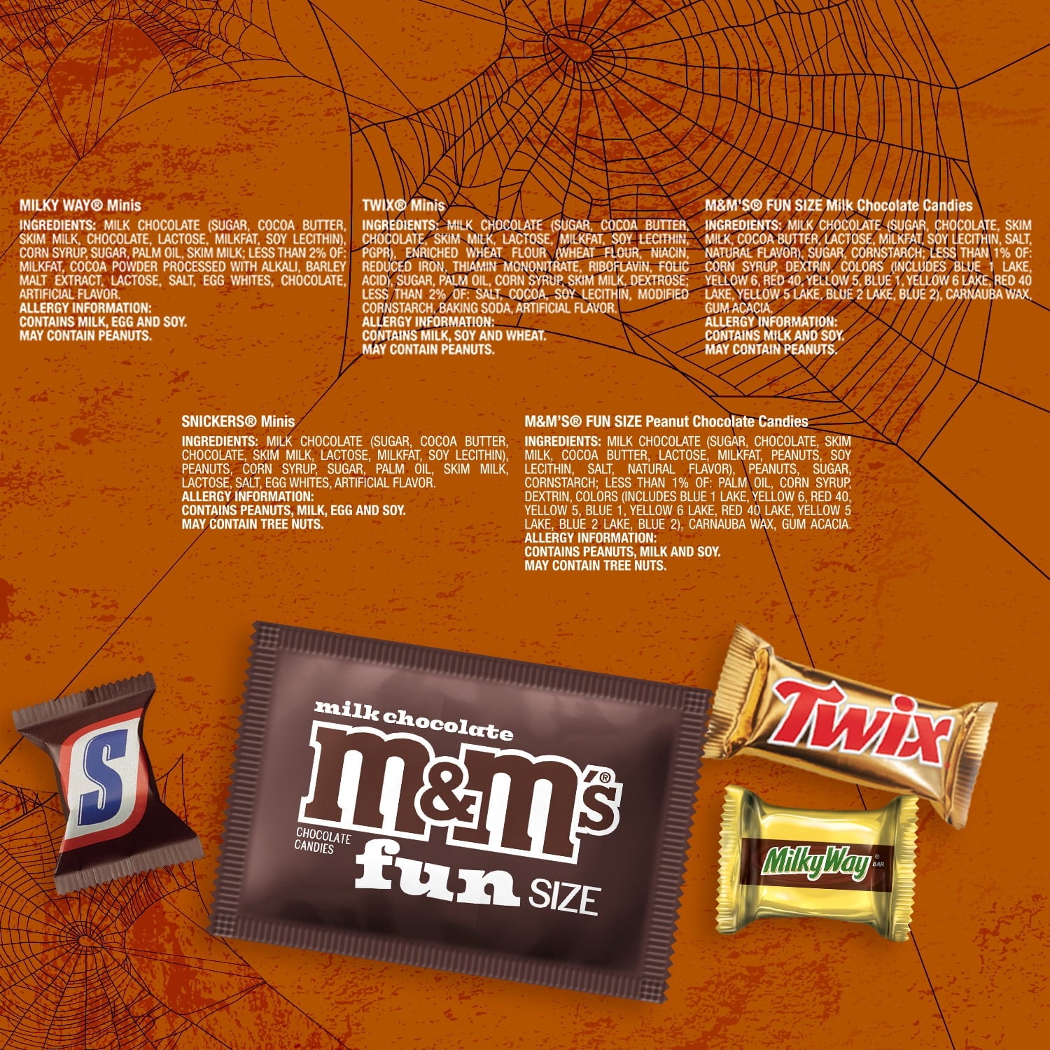M&M's, Snickers, Twix & Milky Way Chocolate Halloween Candy Variety Pack - 120 Ct Bulk Bag