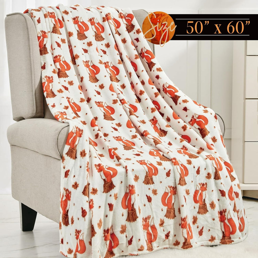 Elegant Comfort Halloween Themed Lightweight Throw Blanket - Soft, Comfty, and Plush - Ideal for Lounging During Spooky Season, 50 x 60 inches, Autumn Leaves, Throw Blanket
