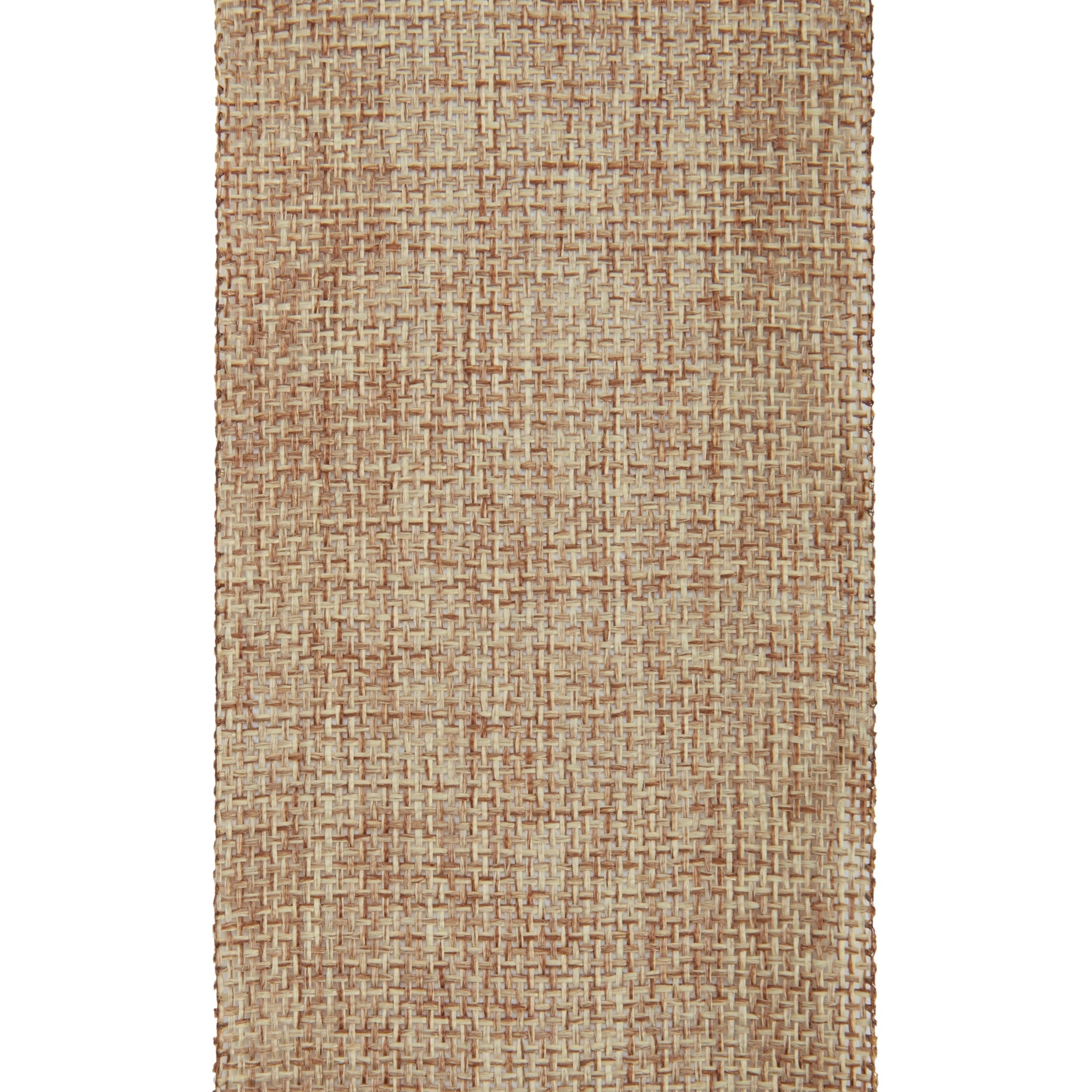 (2 pack) Offray Ribbon, Natural 2 1/2 inch Woven Burlap Woven Ribbon, 9 feet