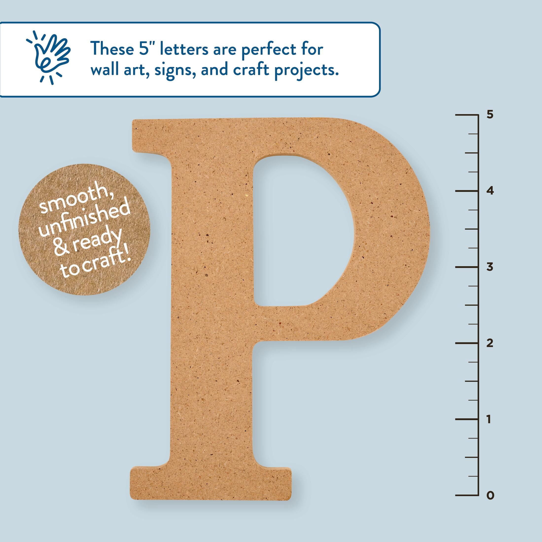 Plaid Unfinished Wood MDF 5" Letter for DIY Arts and Crafts, A