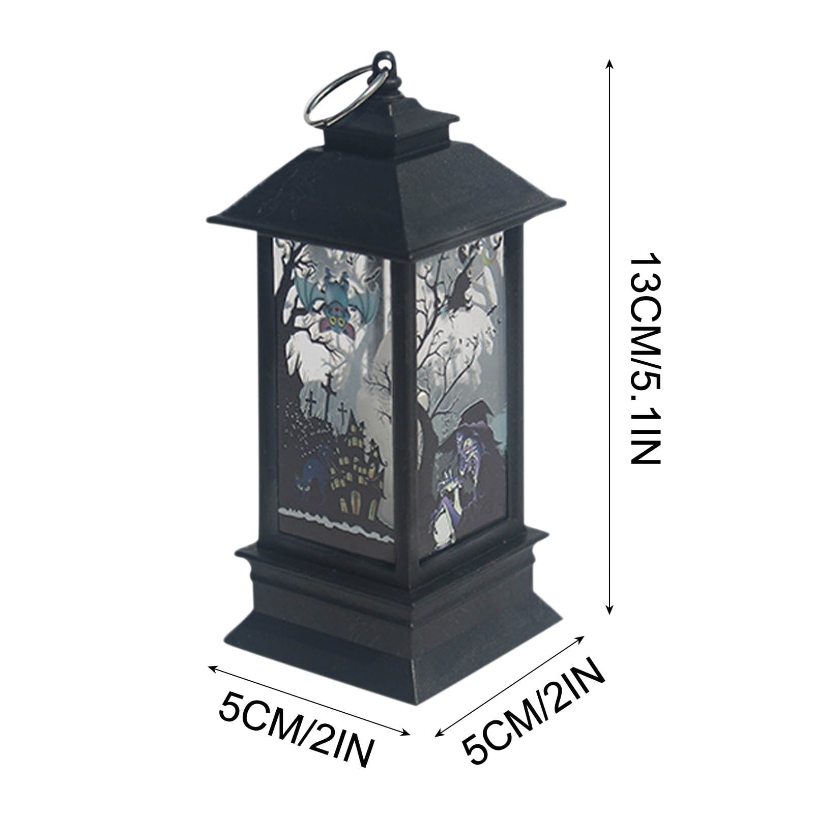 Lhrmh Halloween Decor - LED LED Hanging Lamp Candle Lantern with Skeleton and Pumpkin Designs for Portable Spooky Lighting