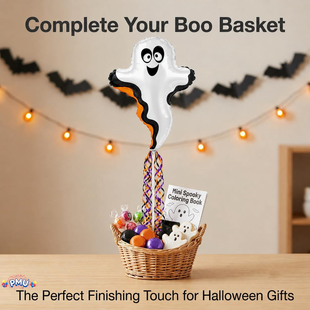 PMU Halloween Pre-Inflated Balloons "Whimsical Pumpkin" 9 Inch Air-Filled Pre-inflated with a Cup and a Stick (1/Pkg) Pkg/1