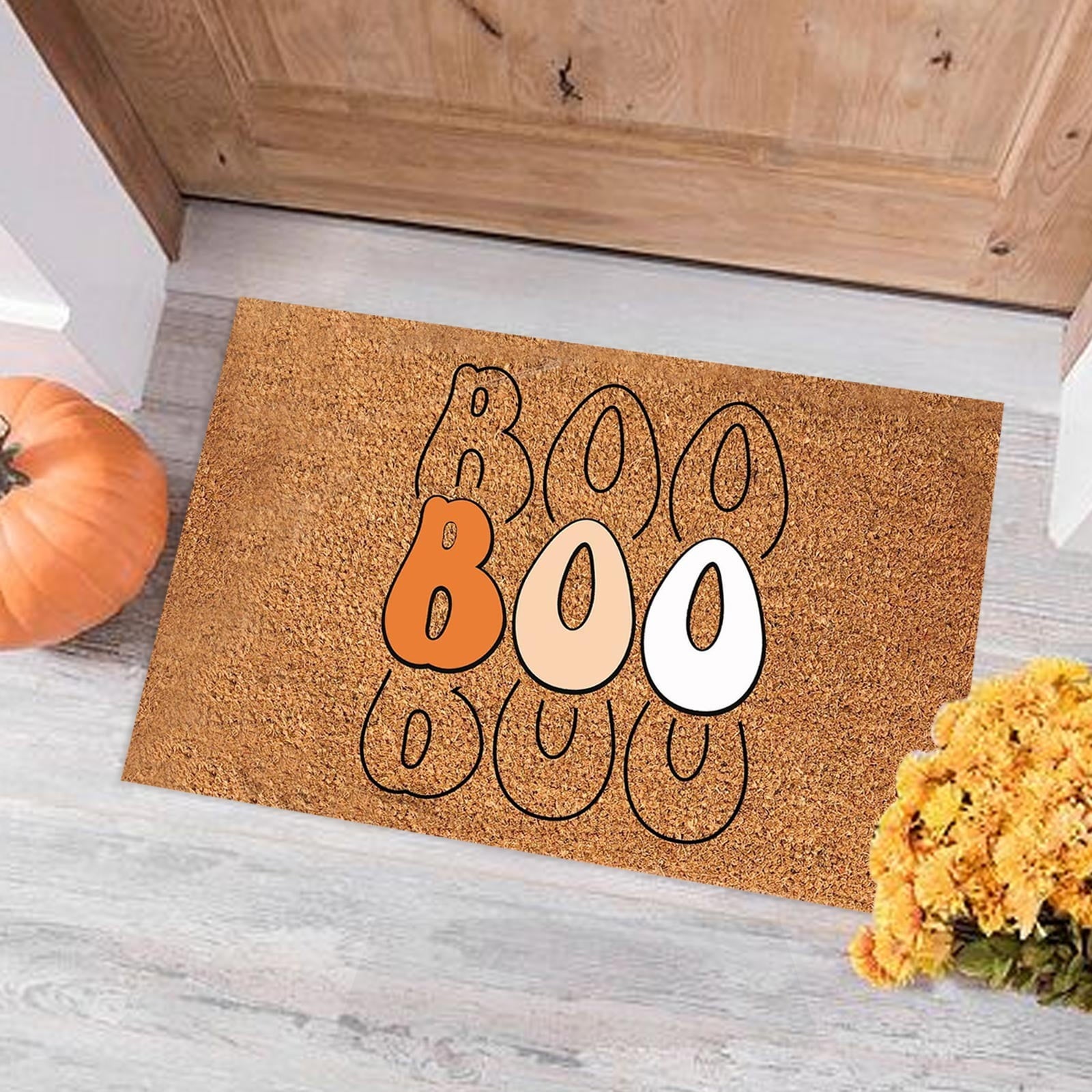 Jierger Happy Halloween Decorative Seasonal Fall Halloween Party Floor Mat for Home Halloween Indoor Outdoor for Thanksiving Decor Doormat Christmas Entrance Floor Mats 15.74 x 23.62 inch