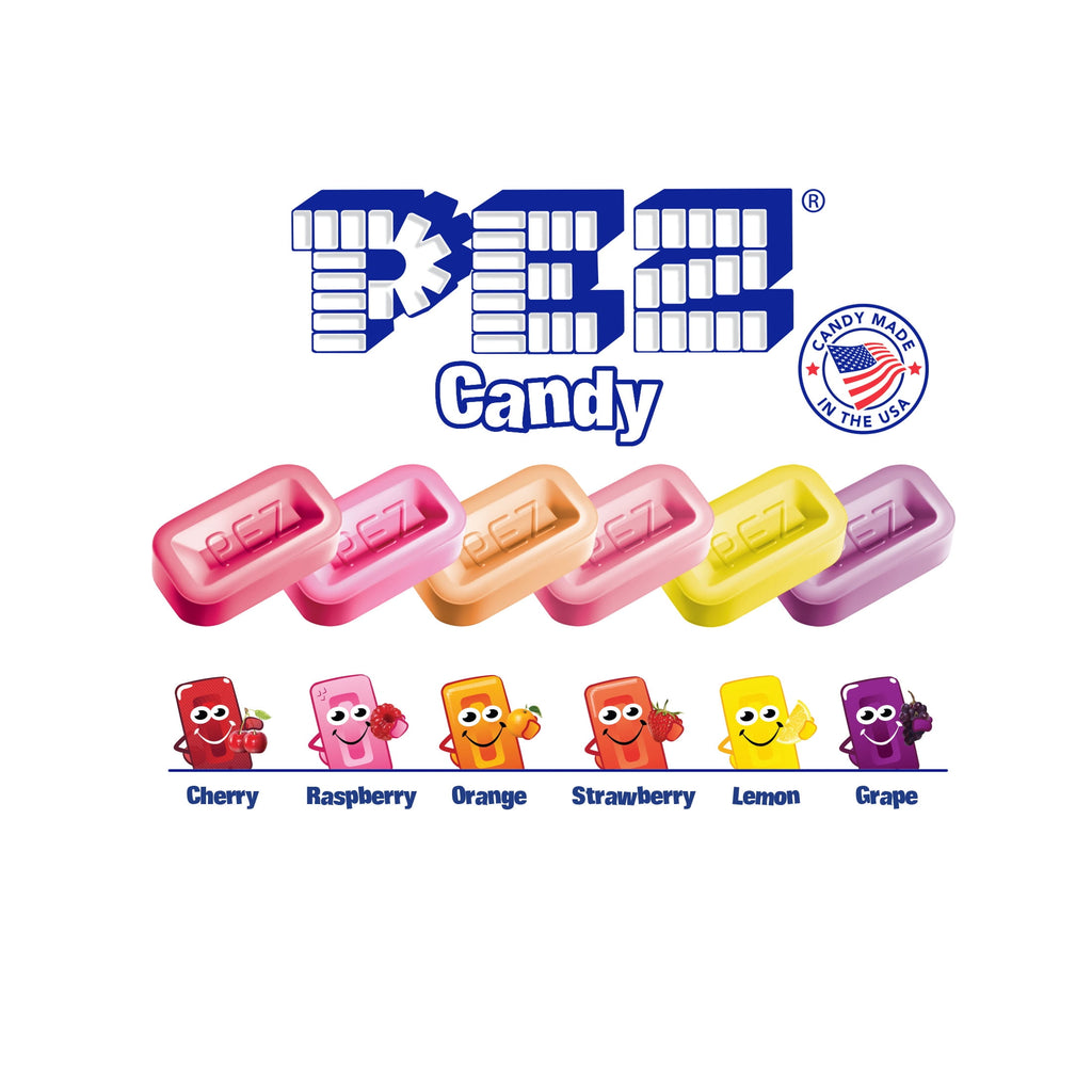 PEZ Halloween Party Bag, 12 Individually Wrapped Mini Candy Dispensers, Each With 1 Candy Refill