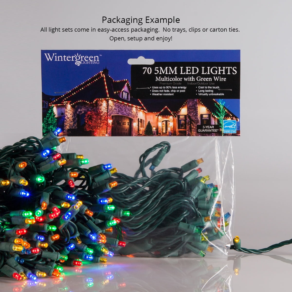 70 LED Purple and Orange String Lights for Halloween Displays Party Decoration, 24', Indoor Outdoor Black Wire