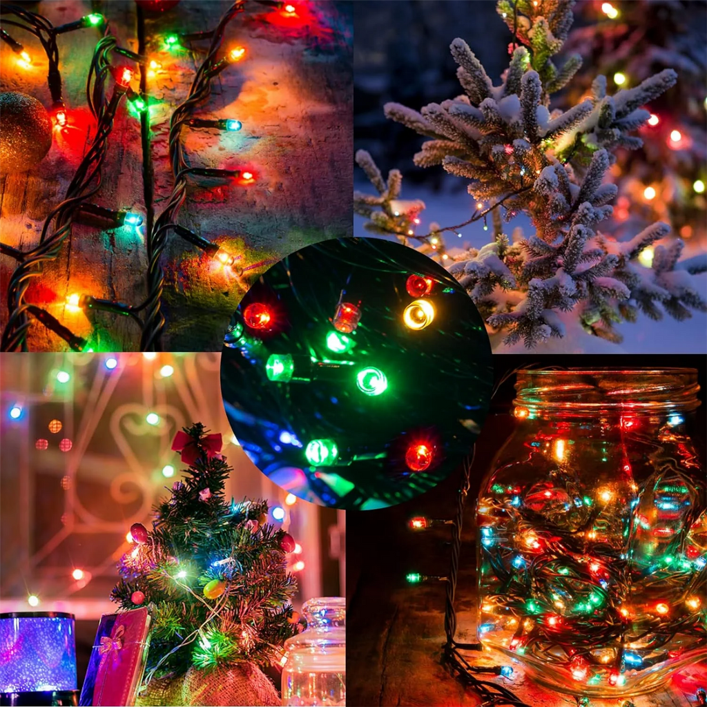 Scidweet Christmas String Lights, 108 ft 300 Twinkle String Lights for Xmas Christmas Tree Indoor Outdoor Home Decorations, Multicolor