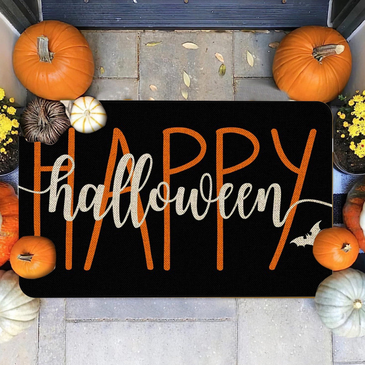 YIMWNYI Halloween-Themed Door Mat, Spooky Entryway Rug, Non-Slip Wiper, Decorative Pumpkin Mat, Perfect for Trick-or-Treaters, Versatile Indoor Outdoor Decor