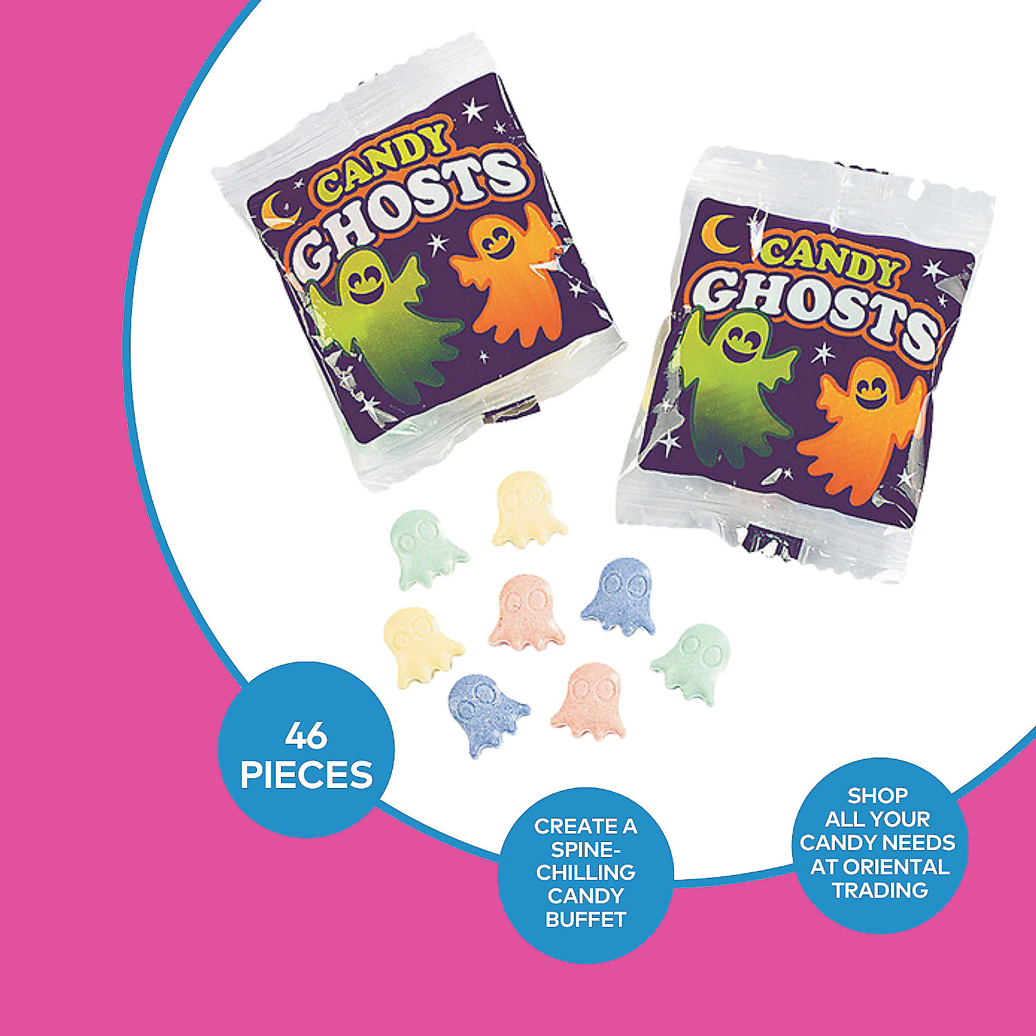 Hard Candy Ghosts (48 packs) Halloween Candy