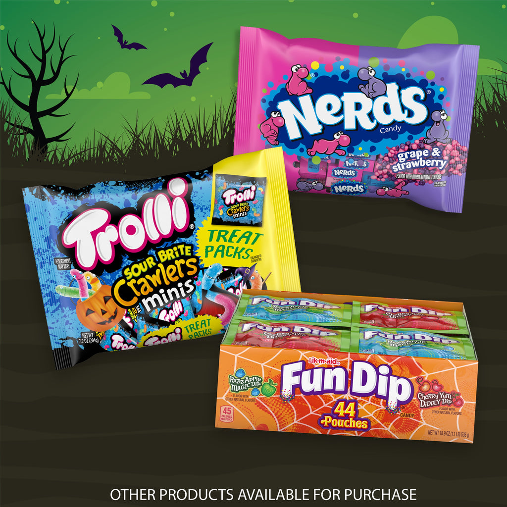 Trolli Sour Brite Crawlers, Halloween Sour Candy Treat Packs, 7.2 oz Bag, 12 Count
