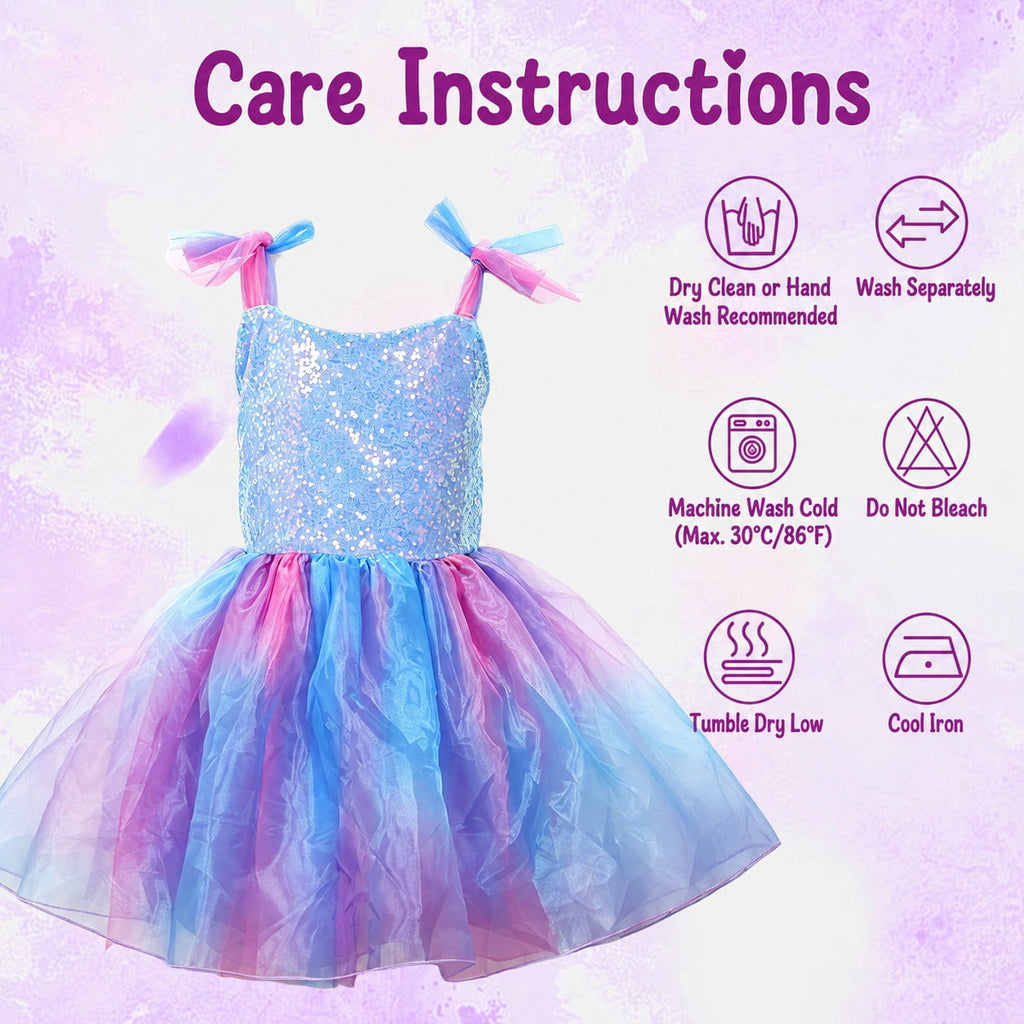 WonderStone Princess Dress for Girls, Fairy Costume Dress-Up with Luxury Accessories, Purple Tutu Outfit for Birthday Parties, Kids & Toddlers Ages 5-6