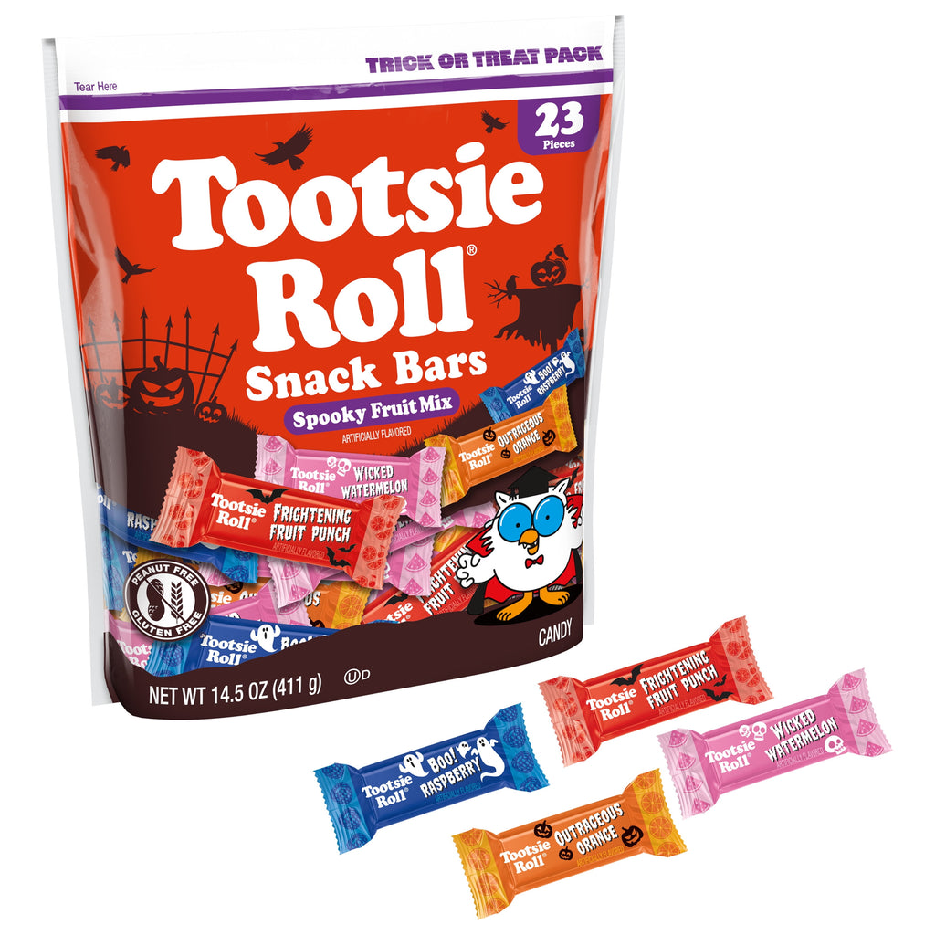 Tootsie Roll Fruit Snack Bars, Assorted Flavors, 14.5 oz, Gluten-Free, Peanut-Free