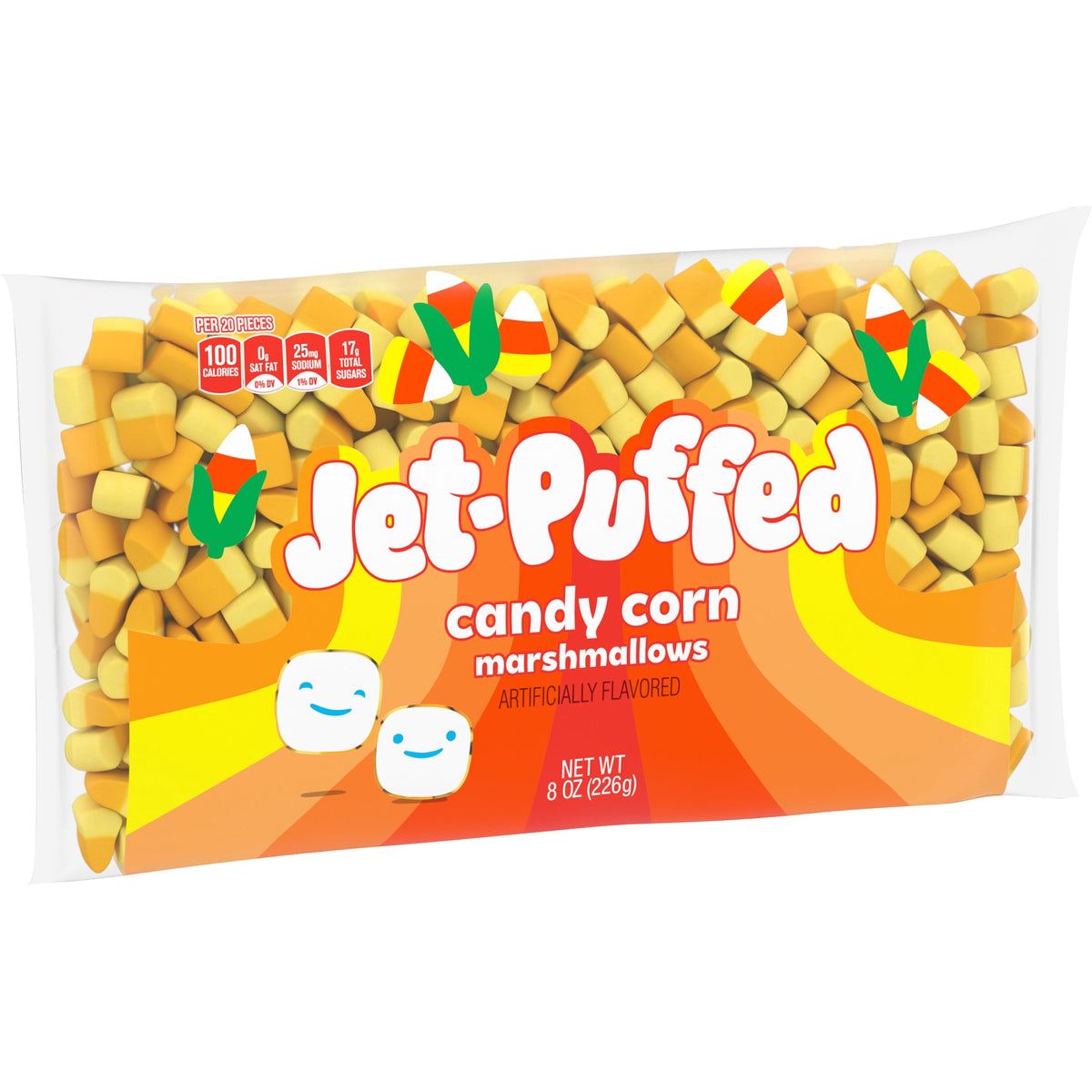 Jet-Puffed Candy Corn Shaped Halloween Fall Marshmallows, 8 oz Bag
