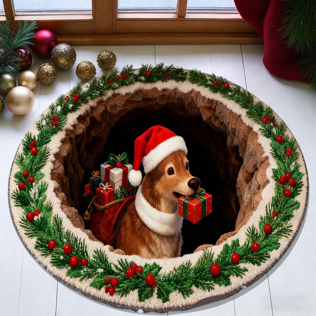 Mats Savings YZEGDCH Christmas Reindeer Rugs- Green Rugs for Living Room Christmas Doormat Indoor Outdoor Entrance Floor Rug Non Slip Winter Christmas Decor Rubber Welcome Mats