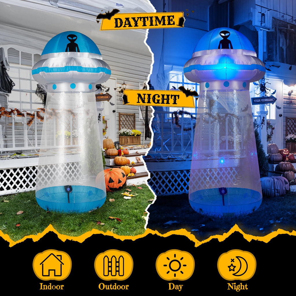 UBesGoo 9 ' Halloween UFO Outdoor Halloween Inflatables for Patio Garden Photo Shoot