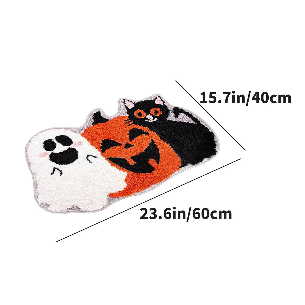 Fall Bathroom Rug Cute Pumpkin Shape Bath Mat Autumn Orange Non Slip Shower Rugs Foot Mat Front Door Mat Carpet Floor Rug for Kitchen Bedroom Living Room Family Decor