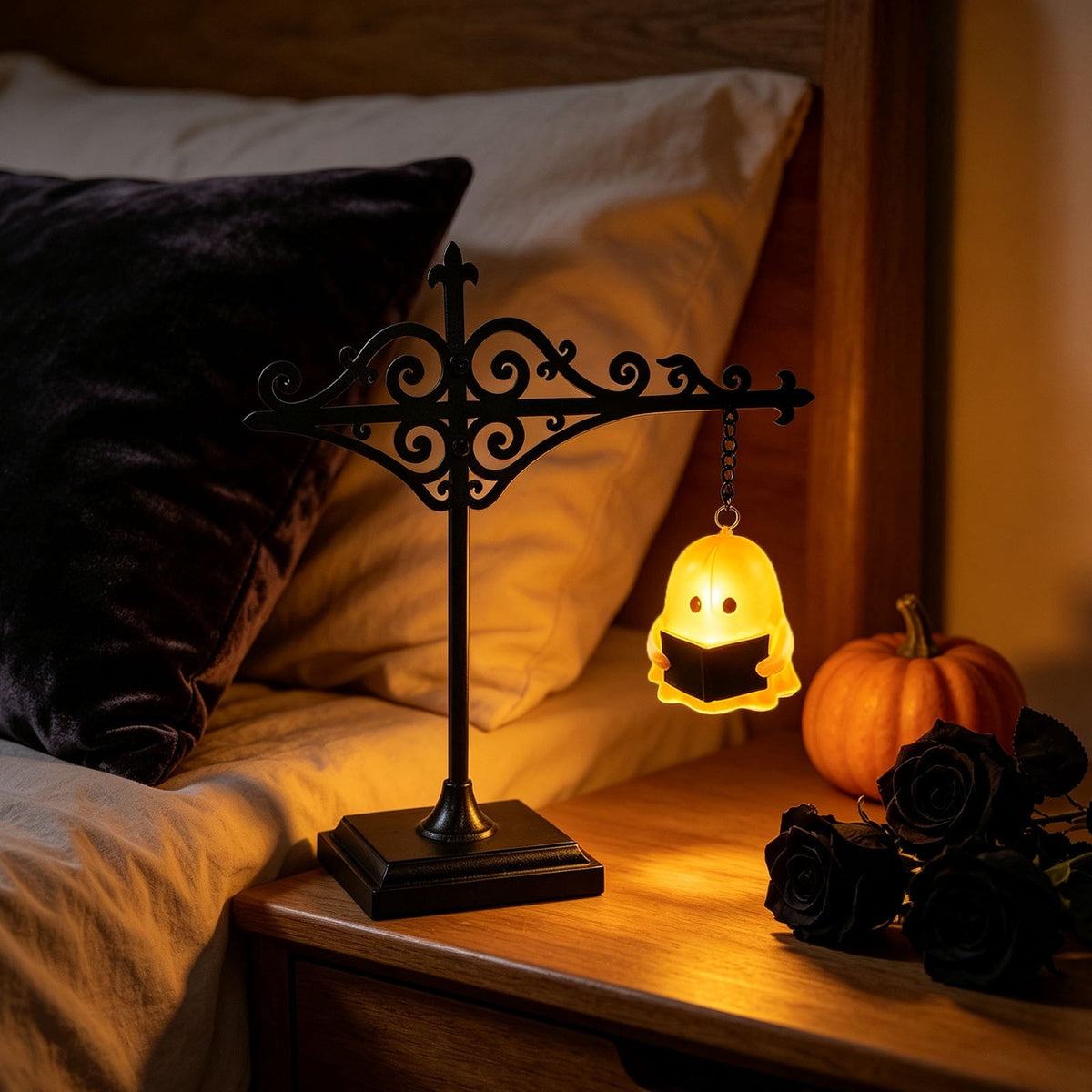 Nkmbld Halloween Bookshelf Lamp, Vintage Library Lantern Decorative Bookshelf Lighting, Hanging Ghost Lantern Book Shelf Light, Halloween Decorations Indoor