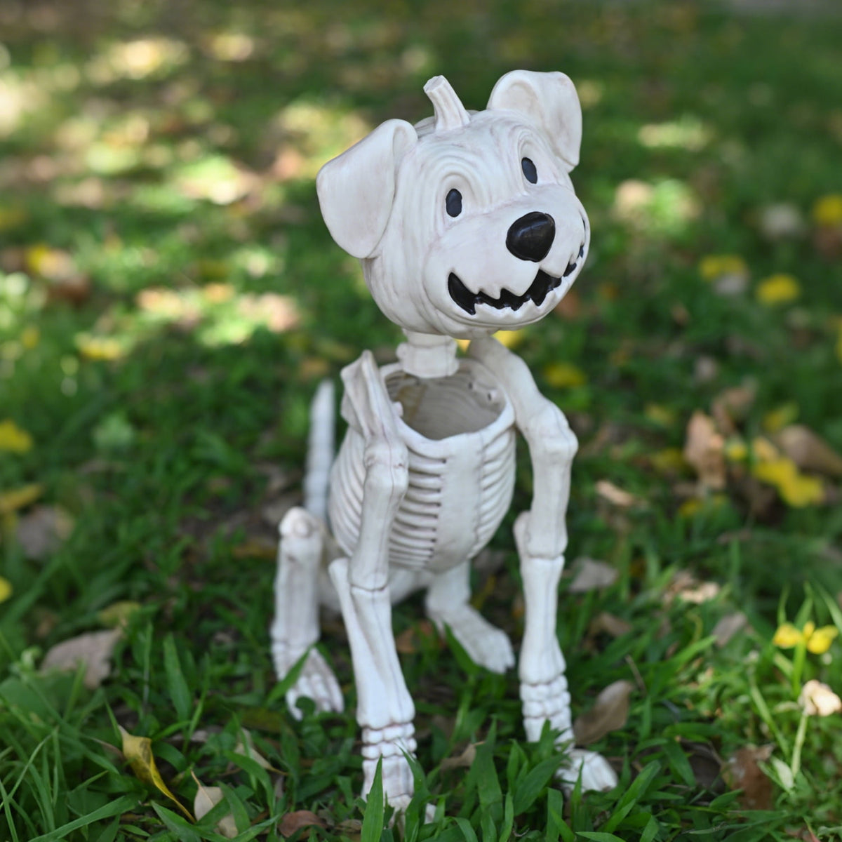 Seasons Crazy Bonez Pumpkin Dog Skeleton for Halloween Decor