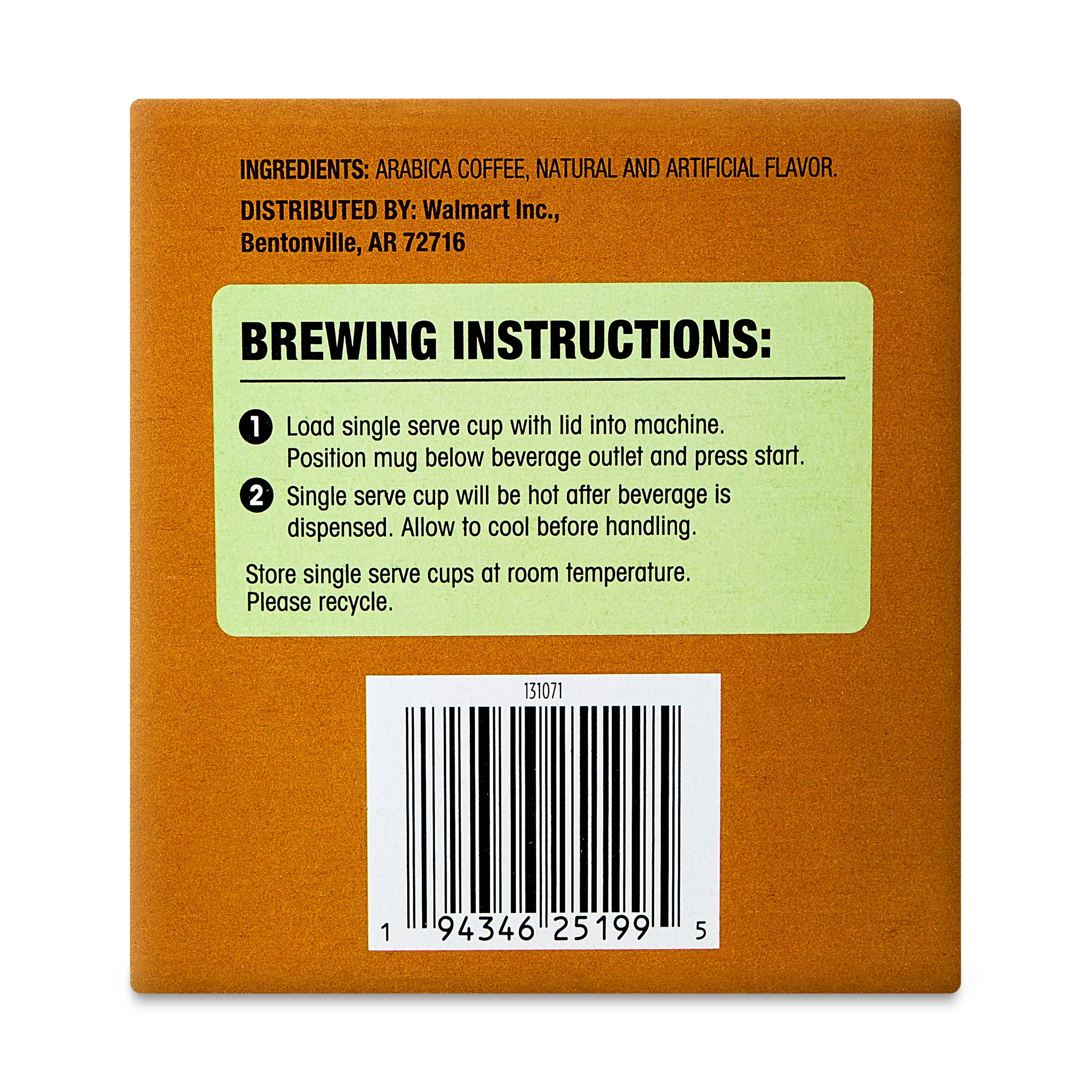 Great Value Caramel Apple Ground Coffee Pods, 3.9 oz, 12 Count