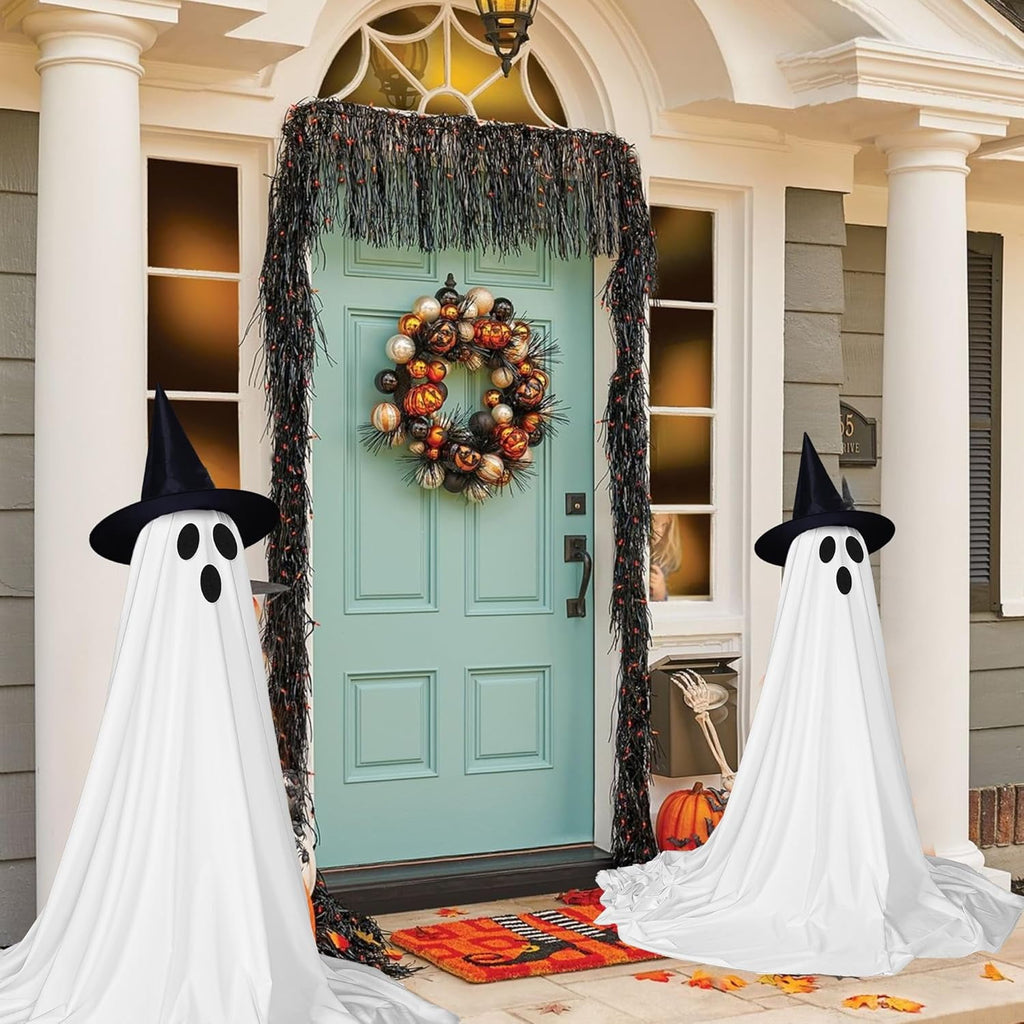 Ywuzuh Halloween Decorations Ghost Decorations Spooky Ghost Halloween Decor with Witch Hat, Scary Ghosts Decor with Led Lights for Front Porche Yard Garden Home