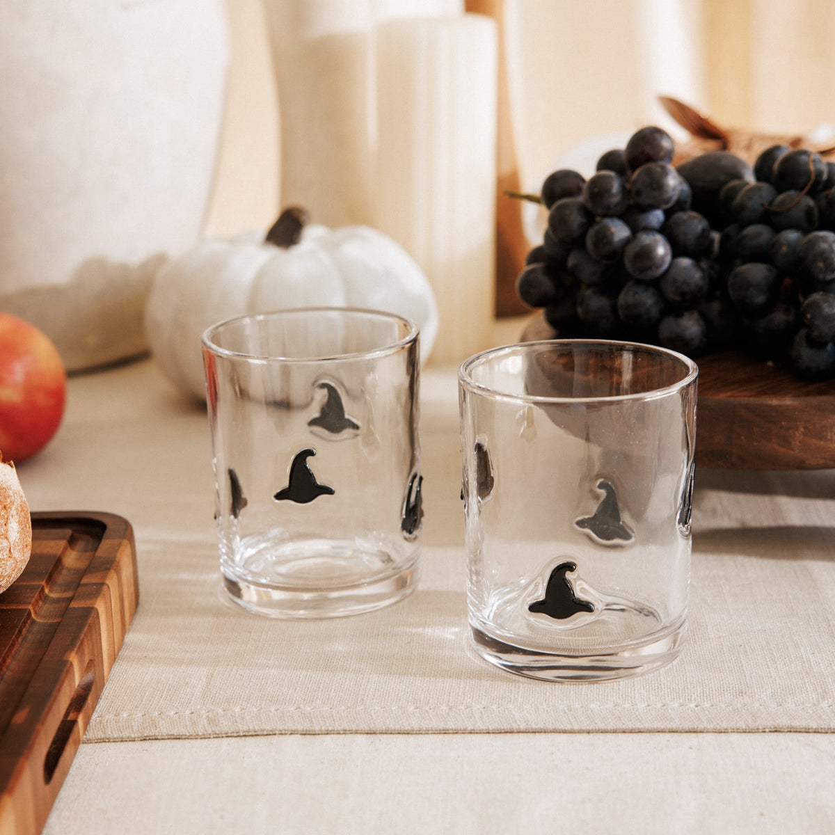 Thyme & Table 12 fl oz White Pumpkin Charm Glass Set, Pack of 2