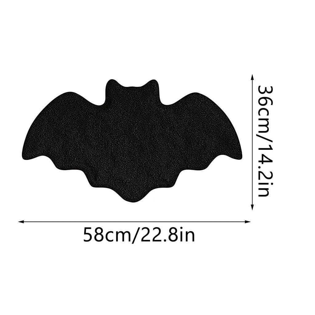 Lyimi Bat Bath Mat Black Gothic Bathroom Rug, Non-Slip Quick Dry Microfiber, Soft Plush for Halloween Decor & Goth Home, Machine Washable