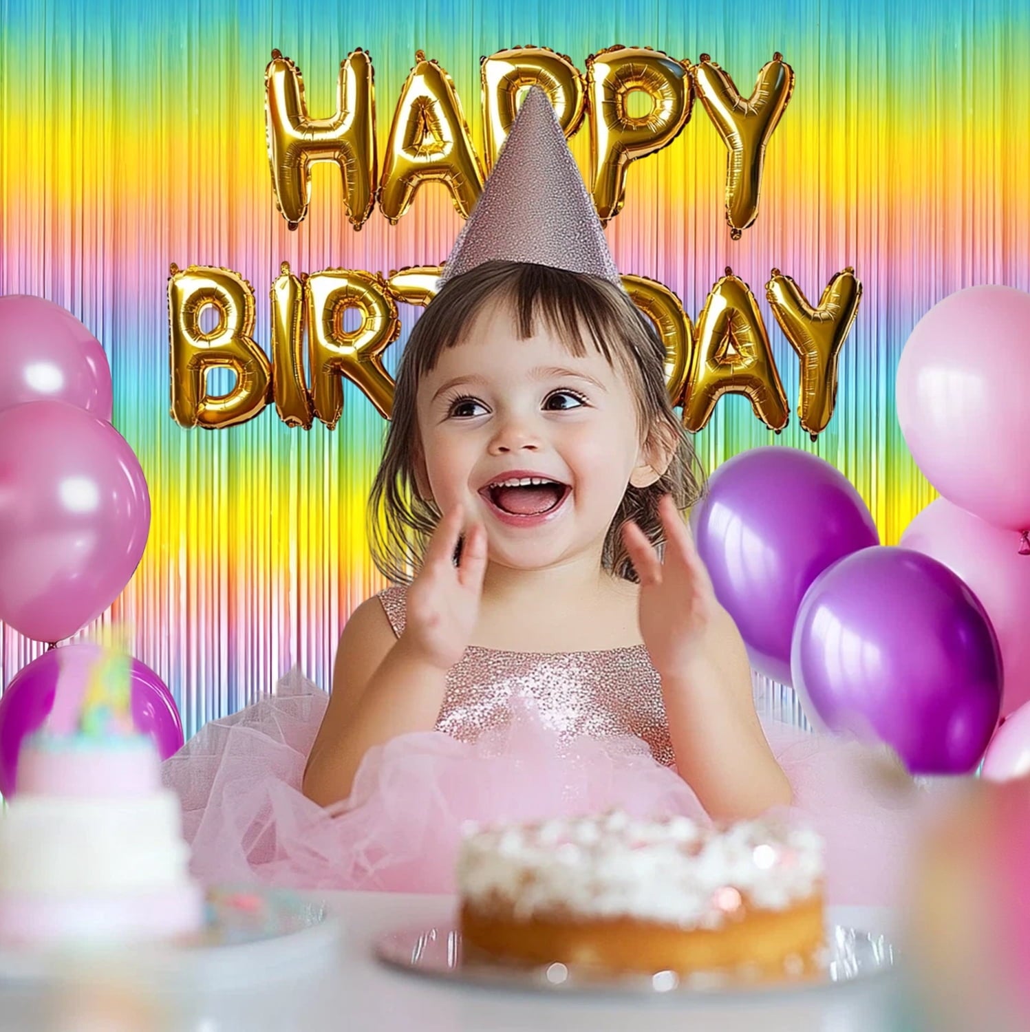 Sm:)e 2-Pack Light Bright Silver Foil Fringe Curtains for Events - Birthday, Wedding, Graduation, Christmas, Baby Shower, various festivals Decor Photo Booth Fun!