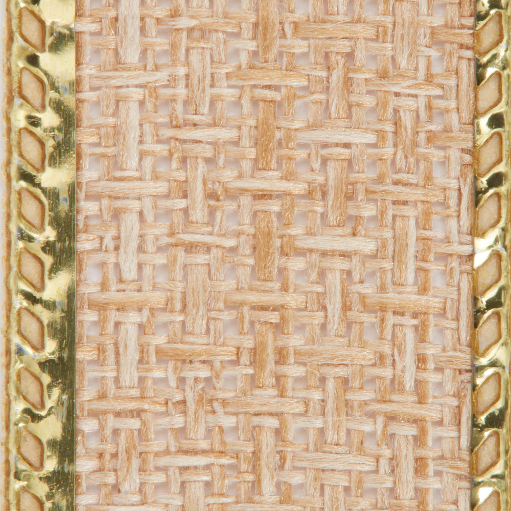 (4 pack) Offray Ribbon, Natural Gold 5/8 inch Galena Metallic Ribbon for Wedding, Crafts, and Gifting, 9 feet, 1 Each