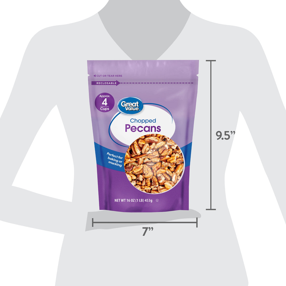 Great Value Chopped Pecans, 16 oz