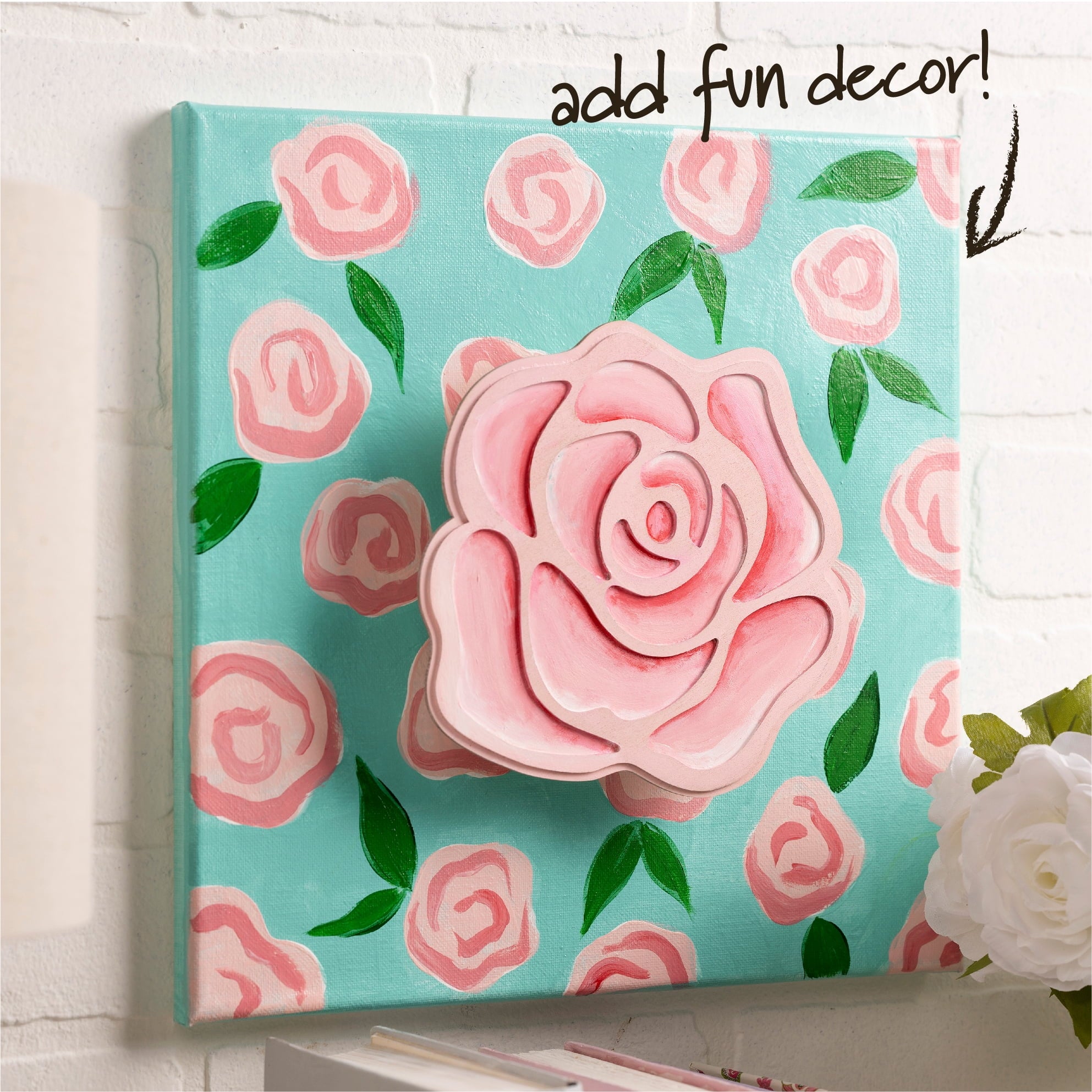 (1 pack) Plaid Surfaces Layered Wood Shape, Rose